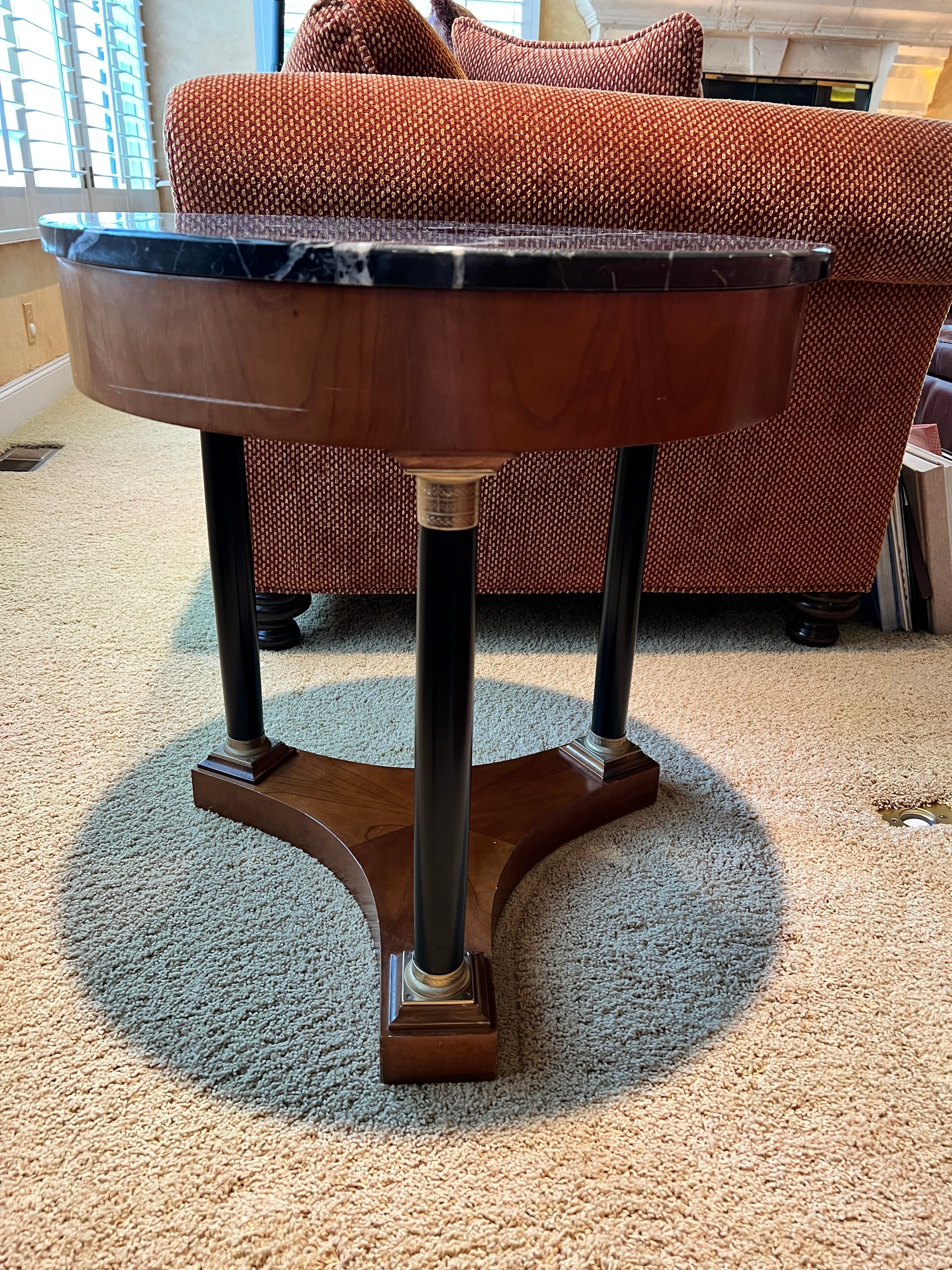 19th Century French Empire Round Marble Top End Table PD138-5 - Thumbnail 2