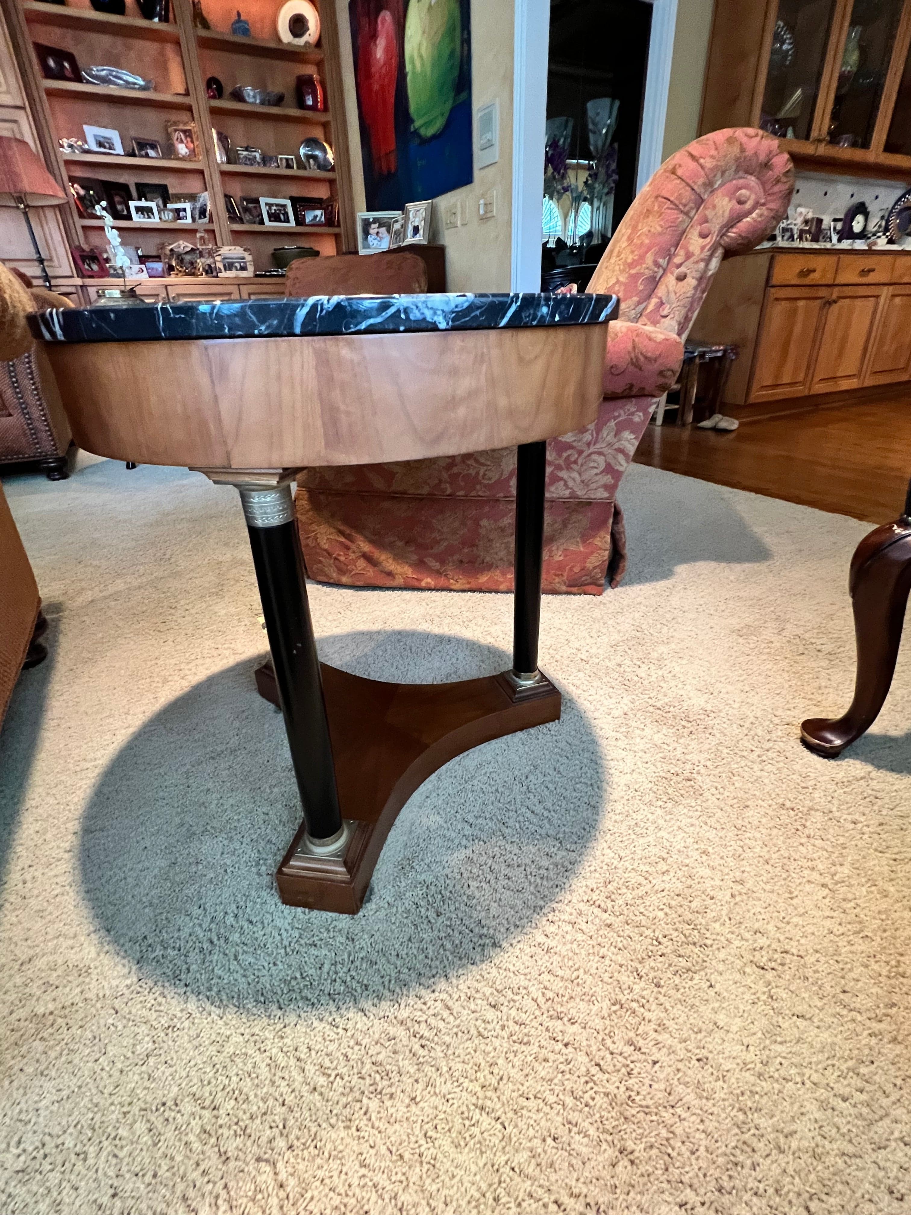 19th Century French Empire Round Marble Top End Table PD138-5 - Thumbnail 6