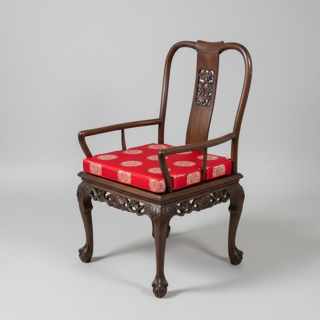 Set of 8 Asian Inspired Ornately Carved Dining Chairs PD138-14 - Thumbnail 5