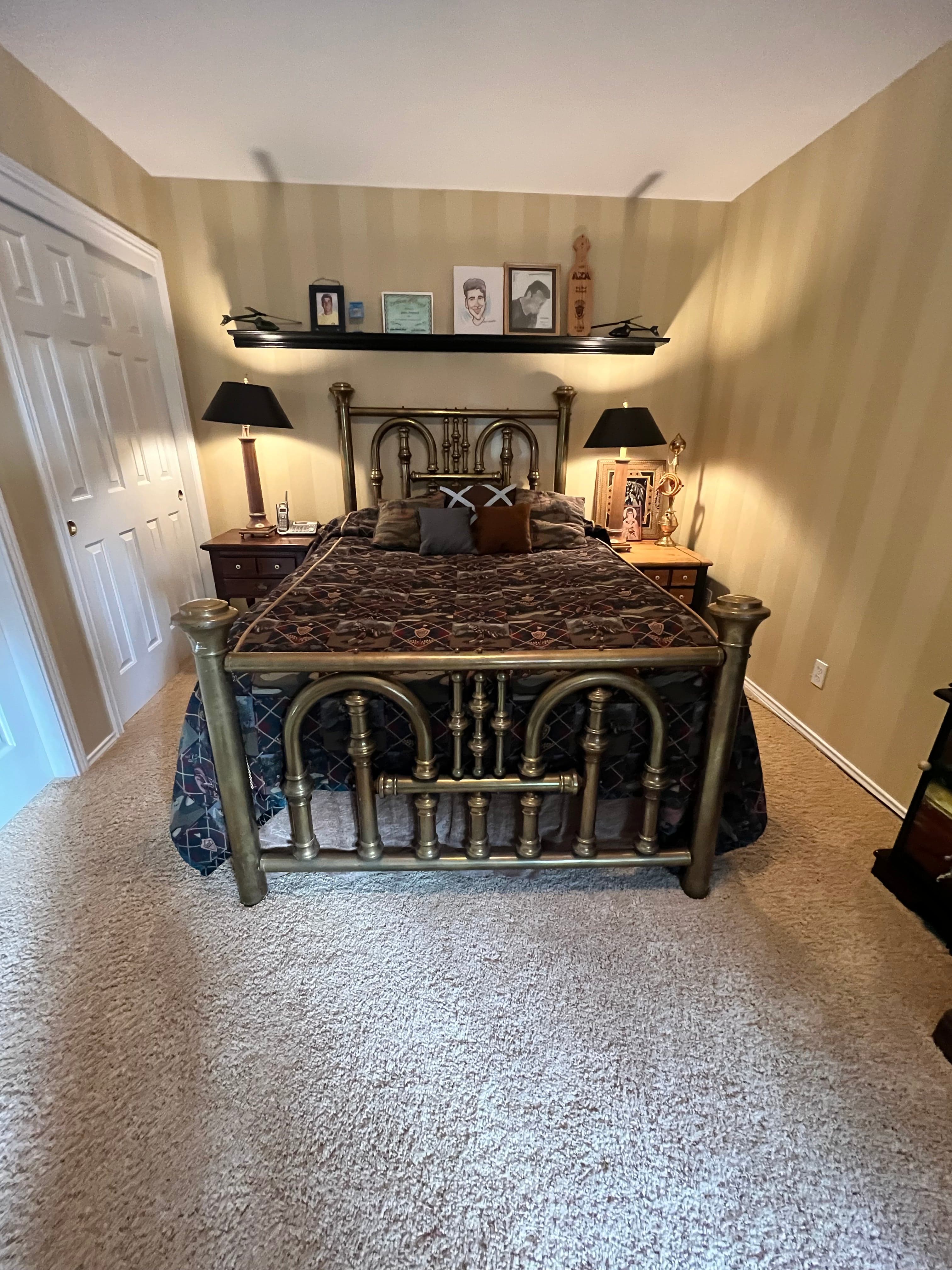 Vintage Brass Tube Queen Bed Headboard & Footboard PD138-22 - Thumbnail 2