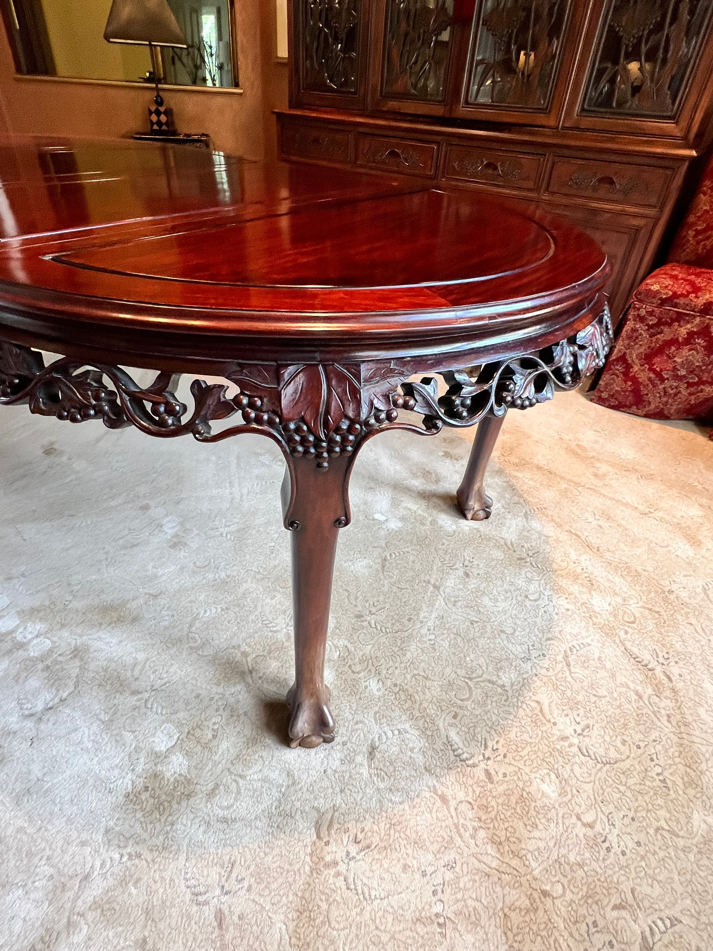 Gorgeous Vintage Chinese Carved Rosewood Dining Table PD138-12 - Thumbnail 3