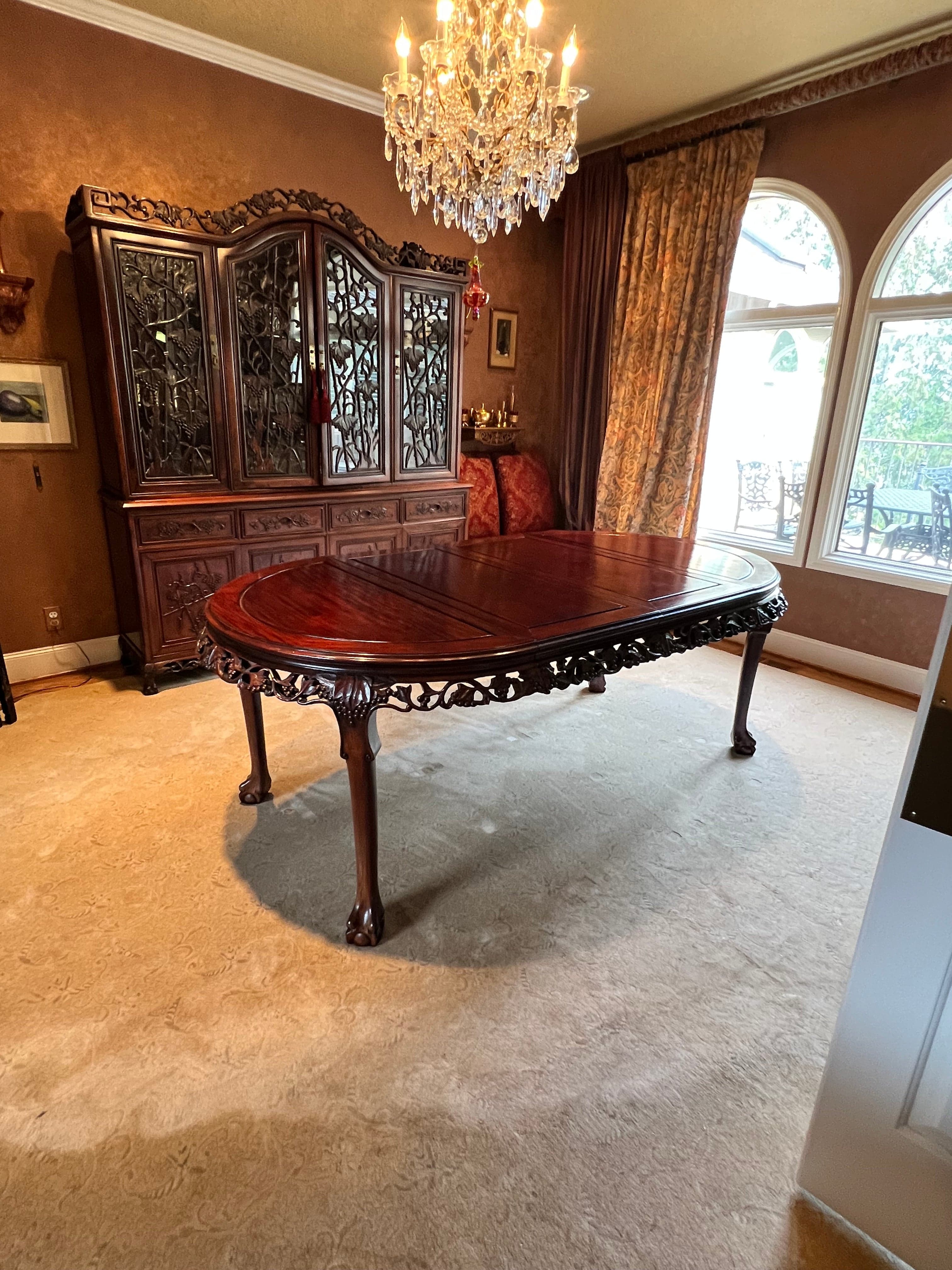 Gorgeous Vintage Chinese Carved Rosewood Dining Table PD138-12 - Thumbnail 5