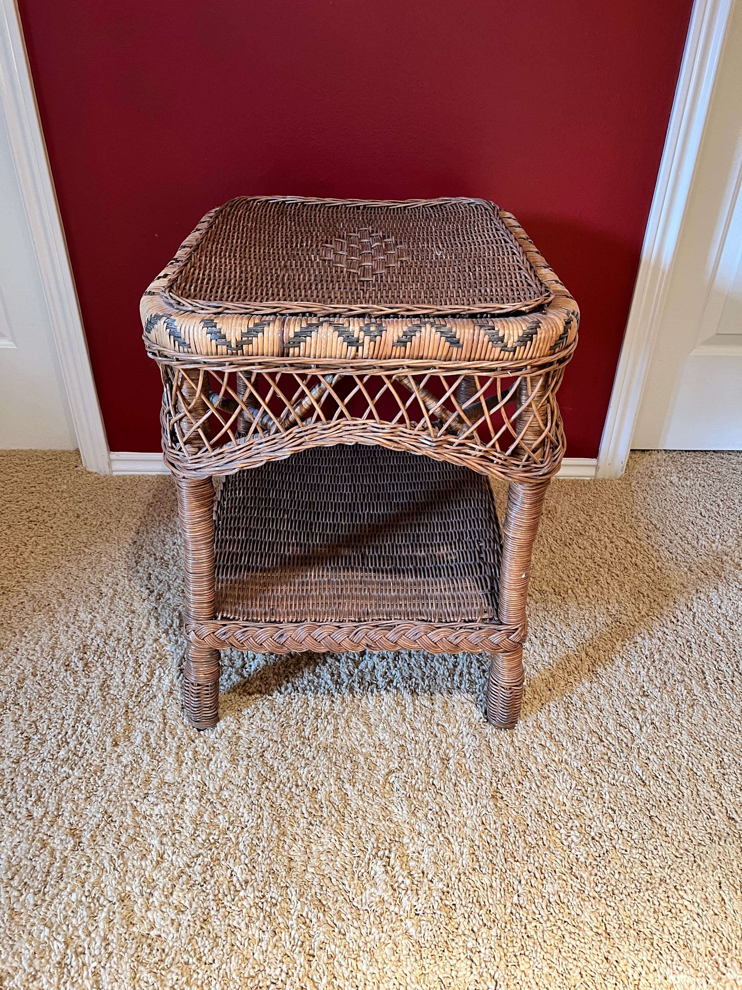 Two Toned Wicker Side Table/Nightstand PD138-40 - Thumbnail 6
