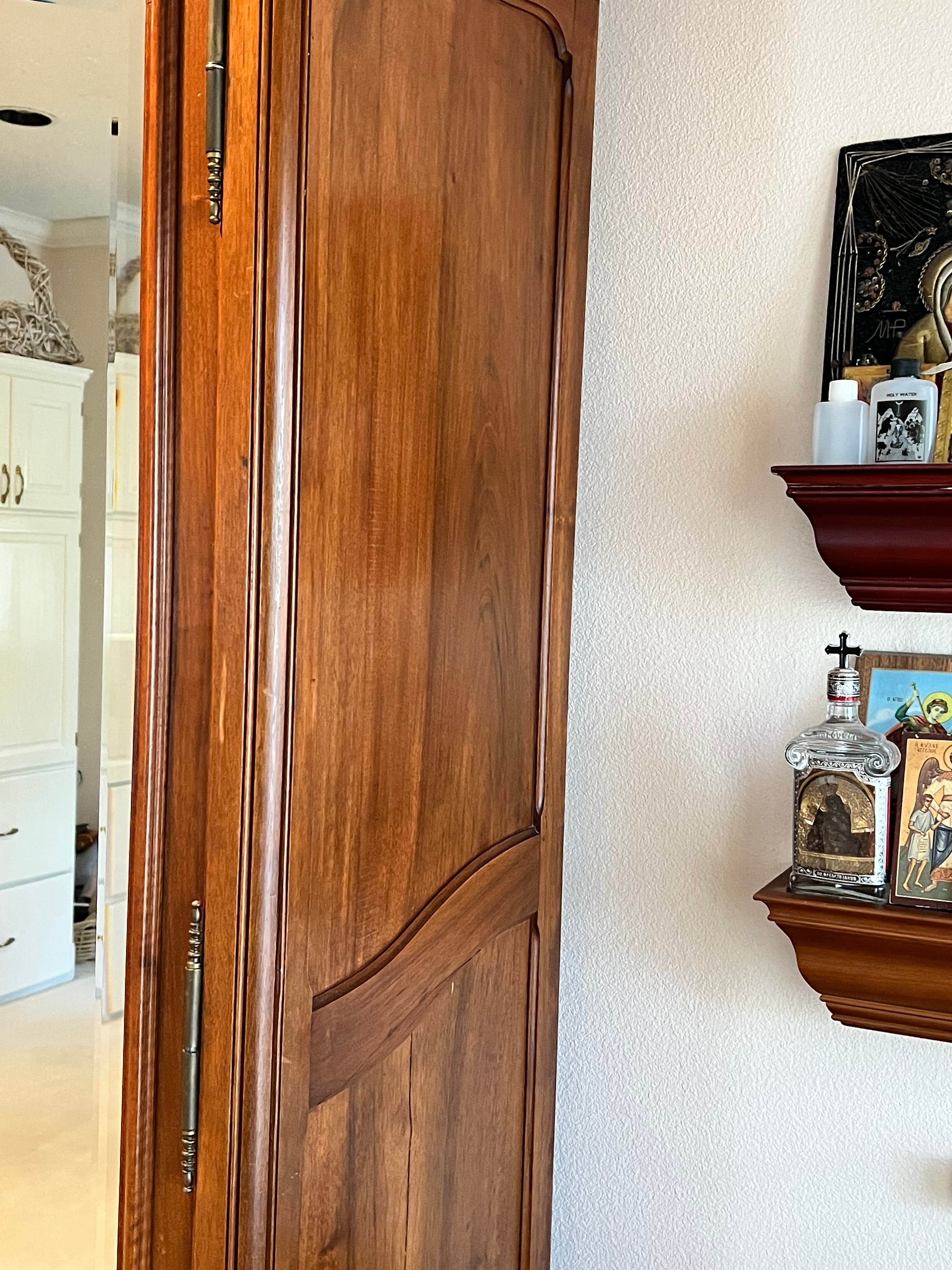Antique Carved Double Door Armoire w Beveled Mirrors circa 1890 PD138-20 - Thumbnail 8