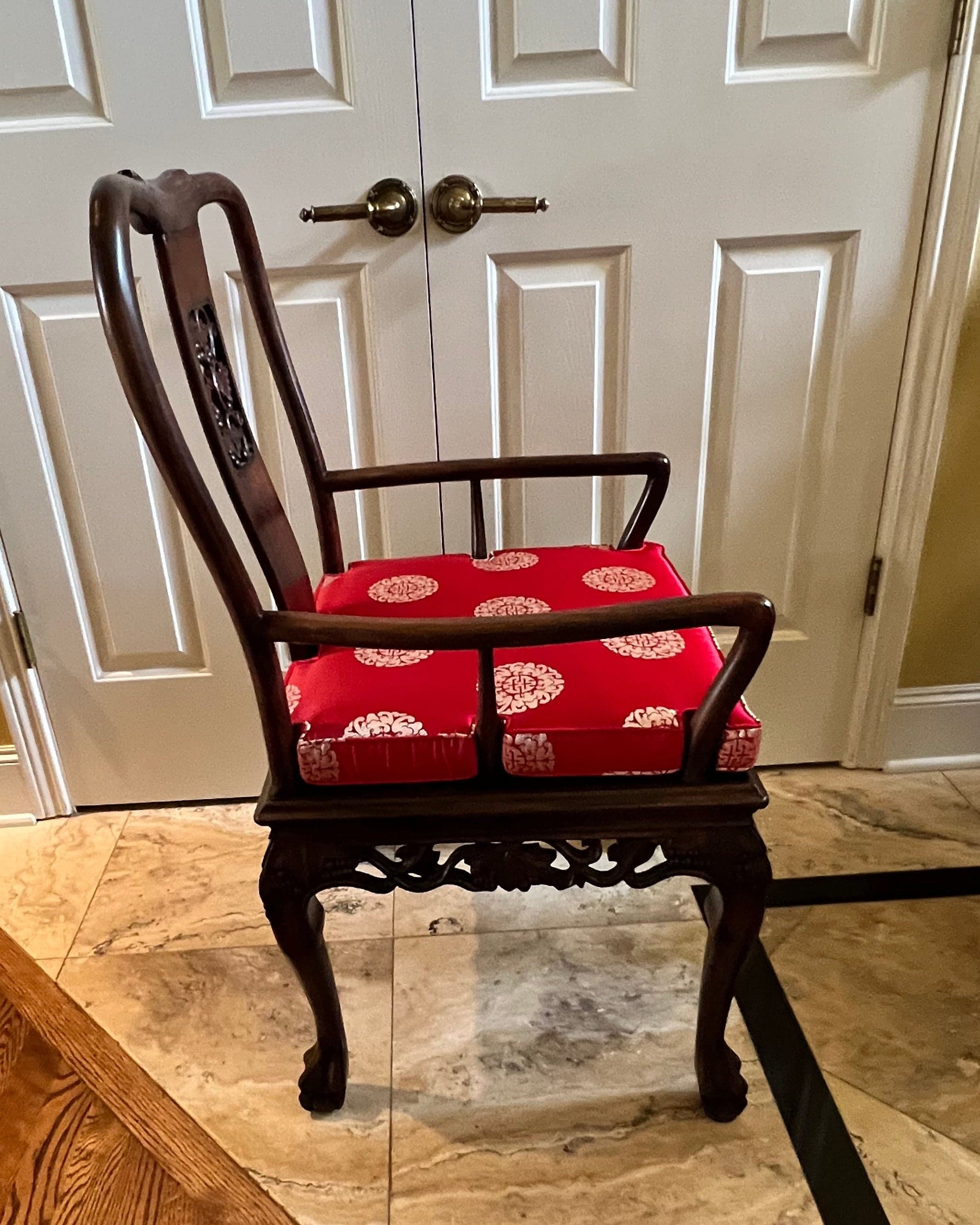Set of 8 Asian Inspired Ornately Carved Dining Chairs PD138-14 - Thumbnail 6