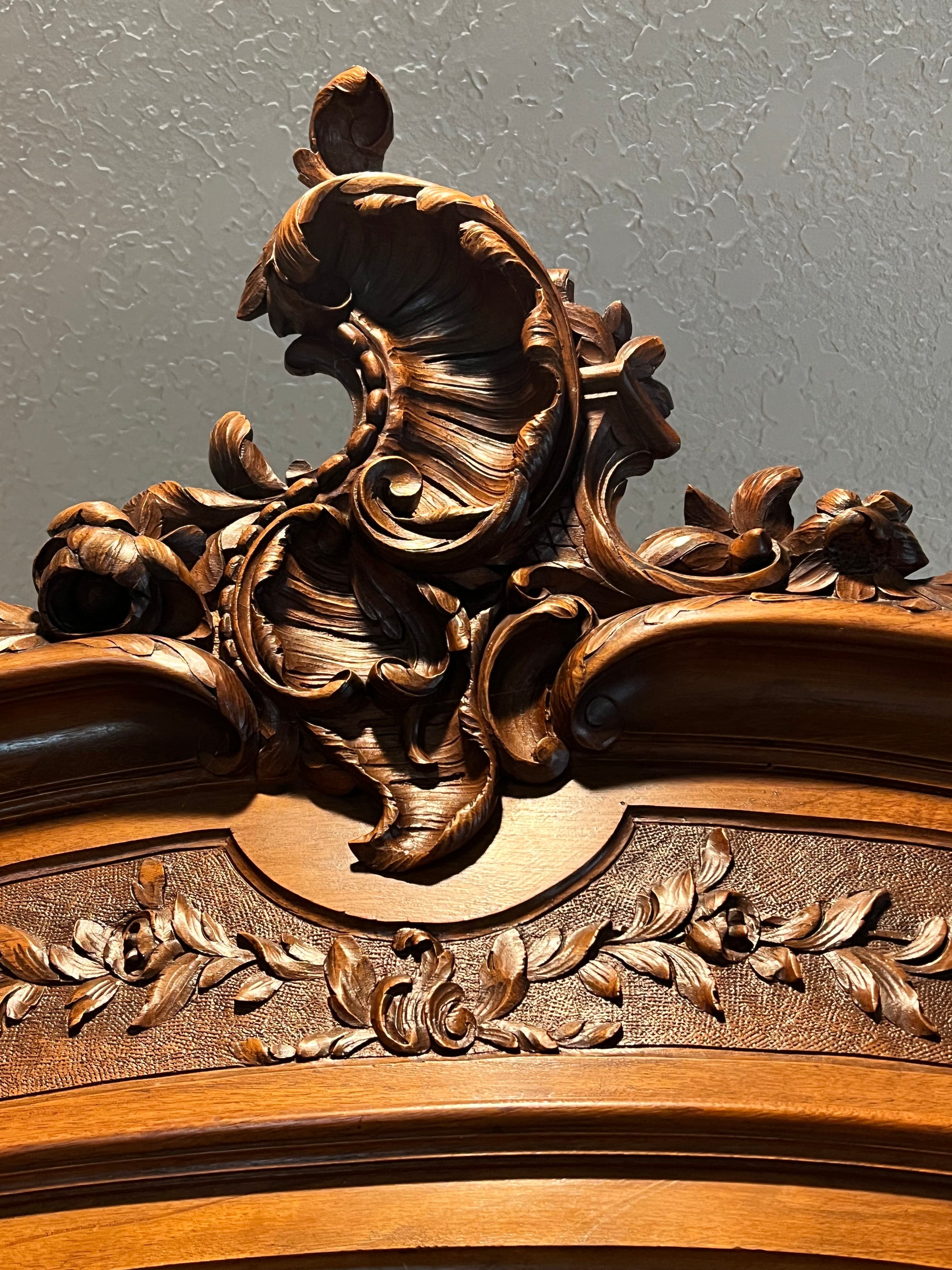 Antique Carved Double Door Armoire w Beveled Mirrors circa 1890 PD138-20 - Thumbnail 11