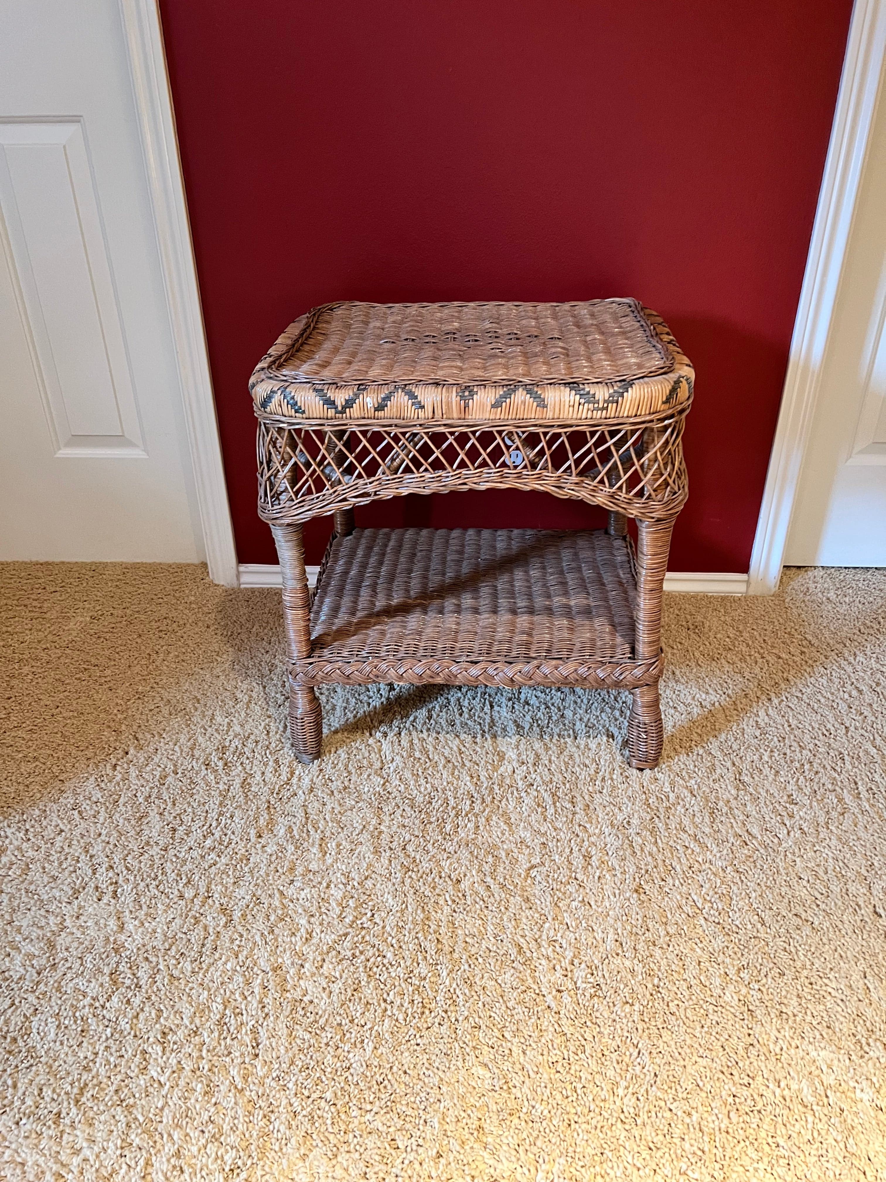 Two Toned Wicker Side Table/Nightstand PD138-40 - Thumbnail 2