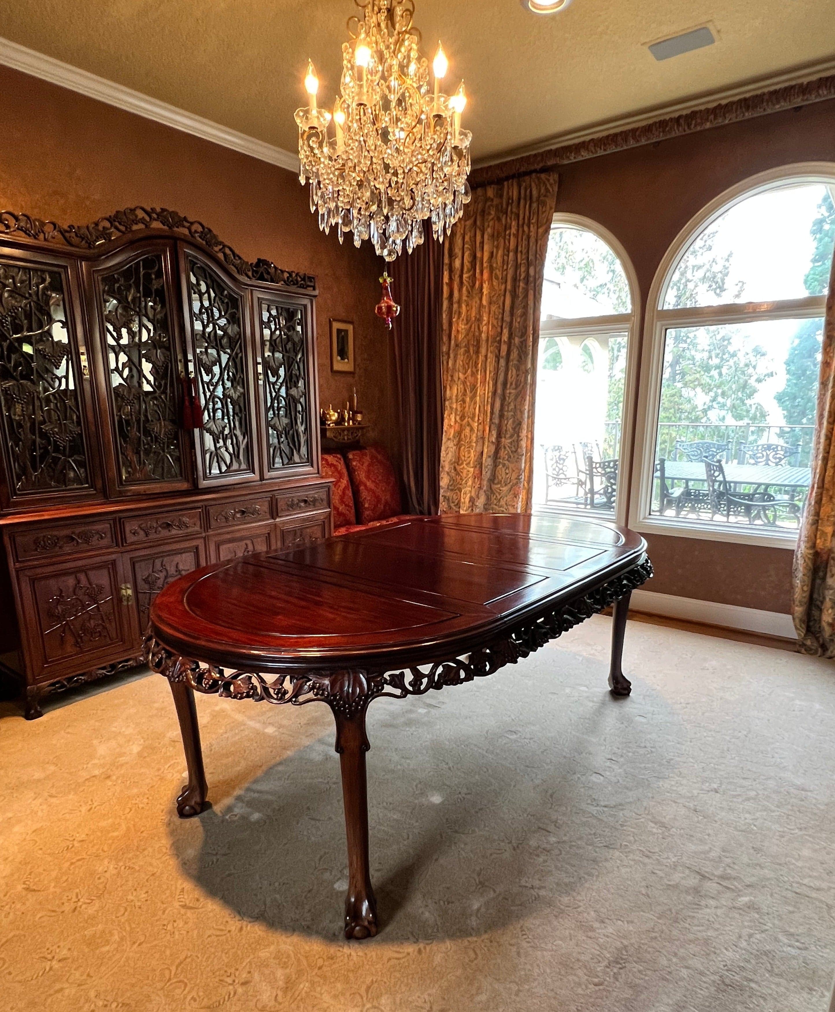 Gorgeous Vintage Chinese Carved Rosewood Dining Table PD138-12 - Thumbnail 4