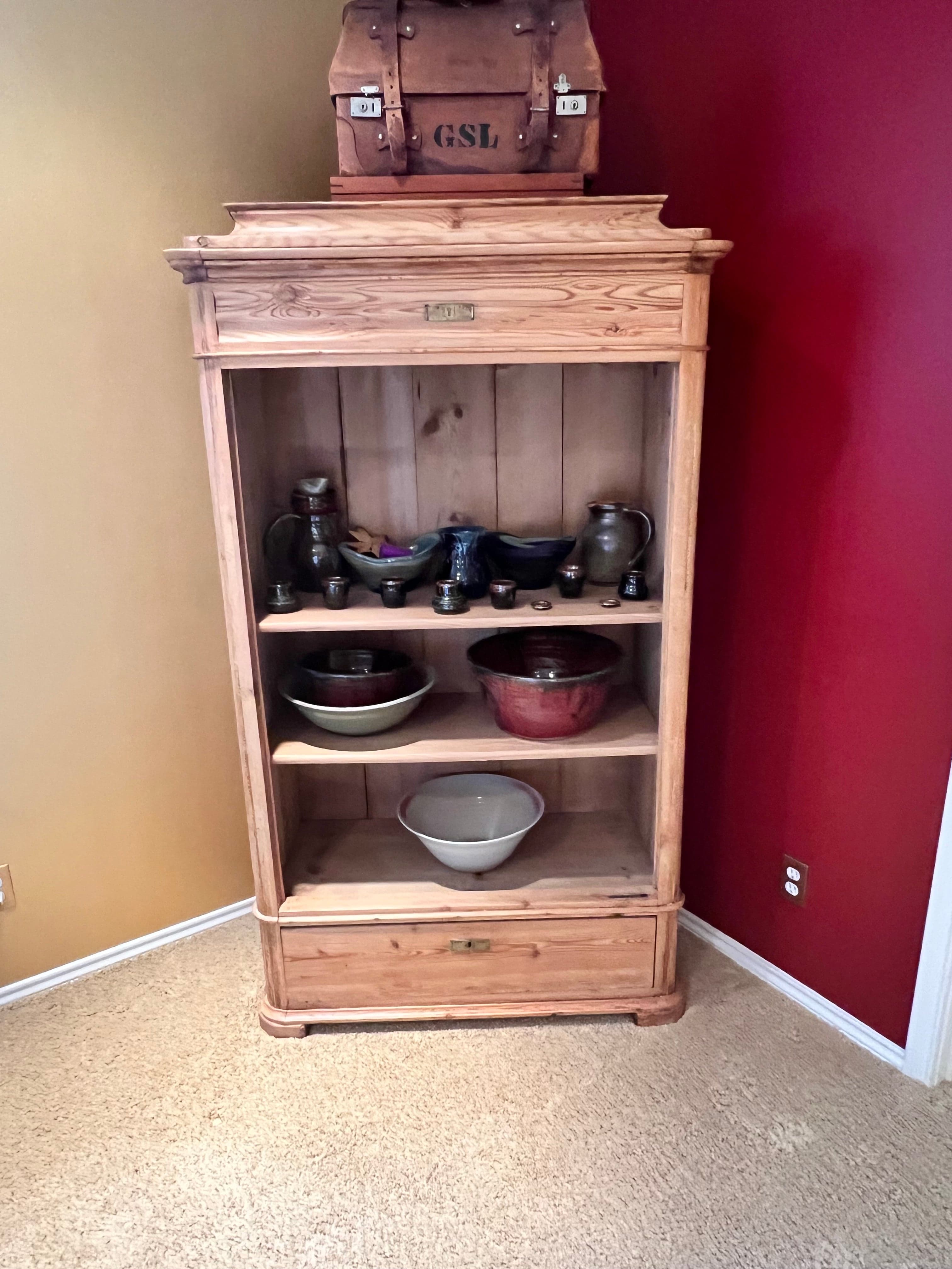 Narrow Antique Pine Cupboard/Armoire PD138-41 - Thumbnail 2
