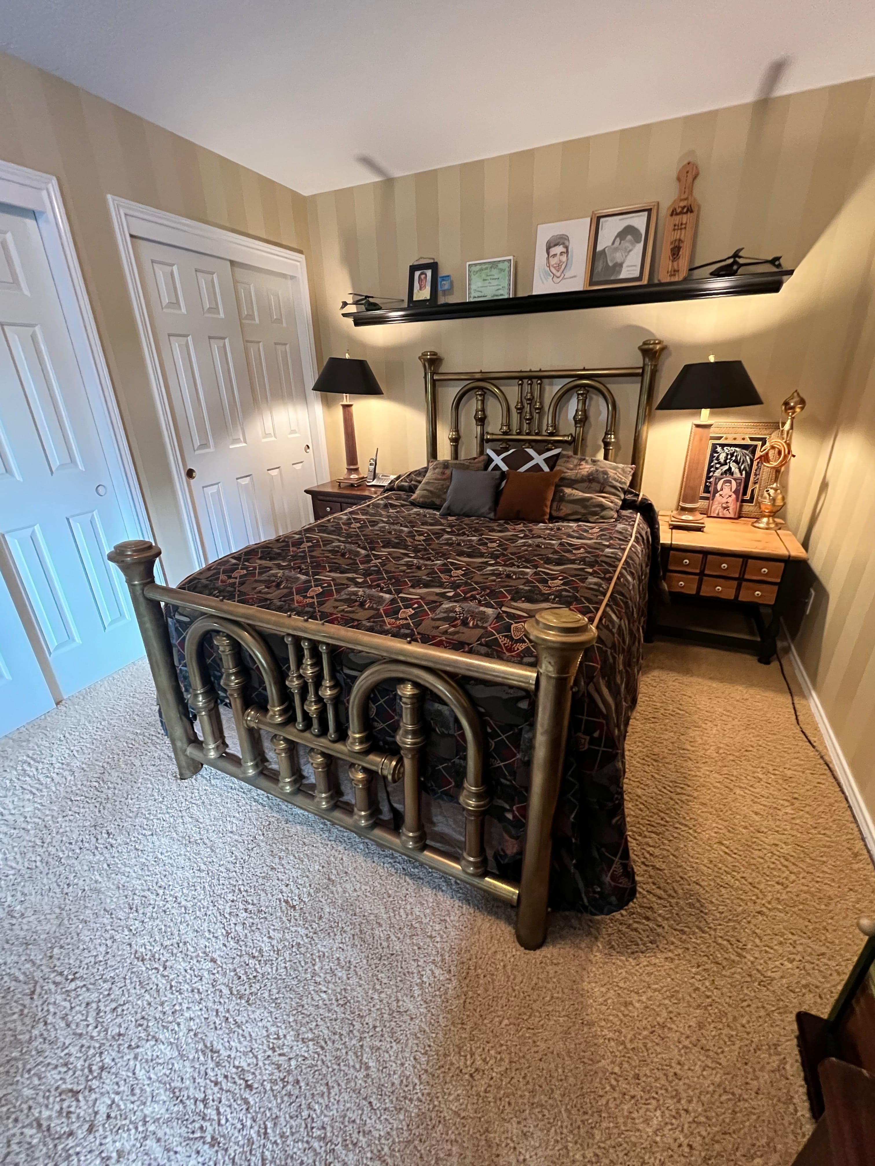 Vintage Brass Tube Queen Bed Headboard & Footboard PD138-22 - Thumbnail 5