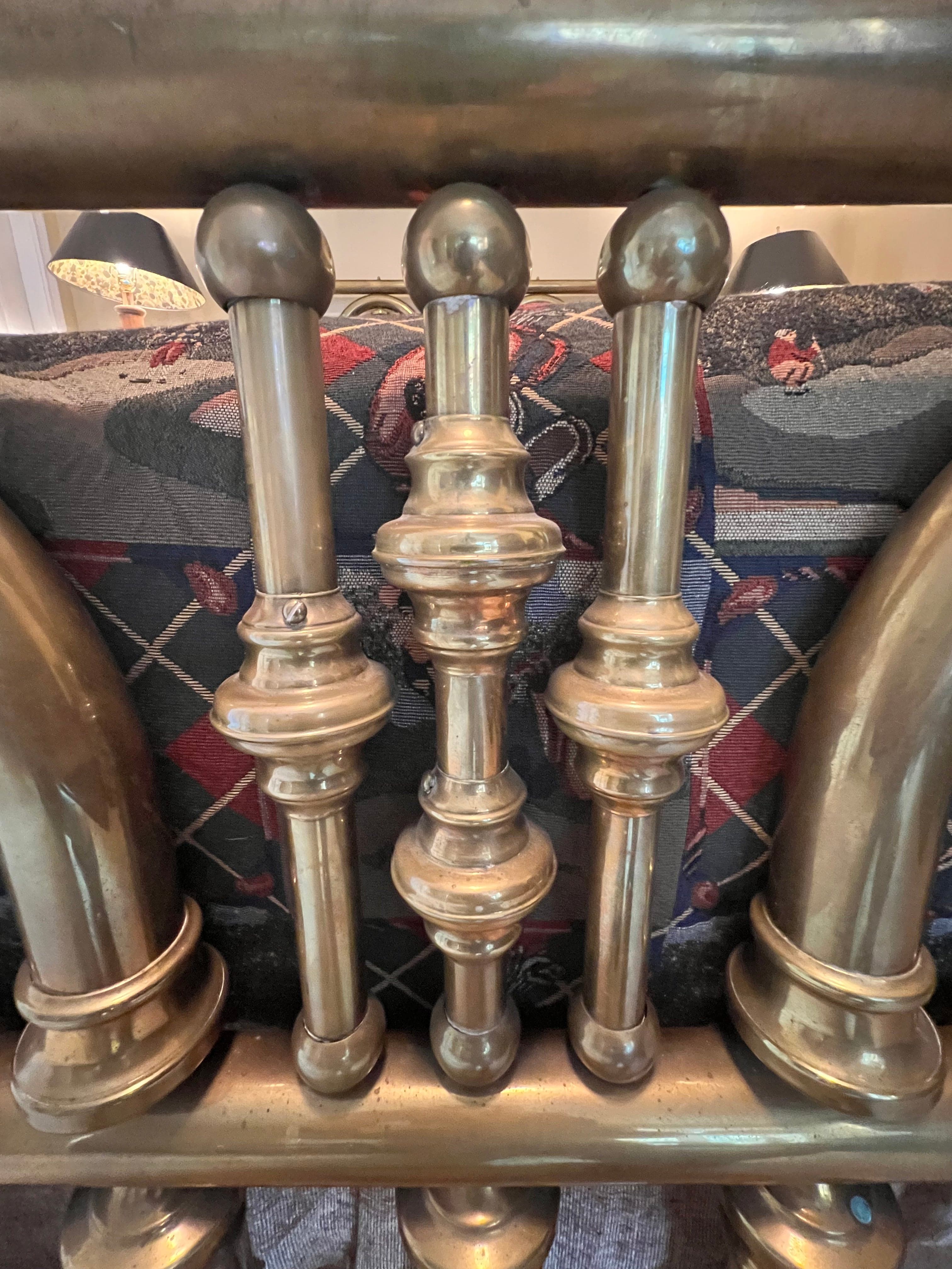 Vintage Brass Tube Queen Bed Headboard & Footboard PD138-22 - Thumbnail 9