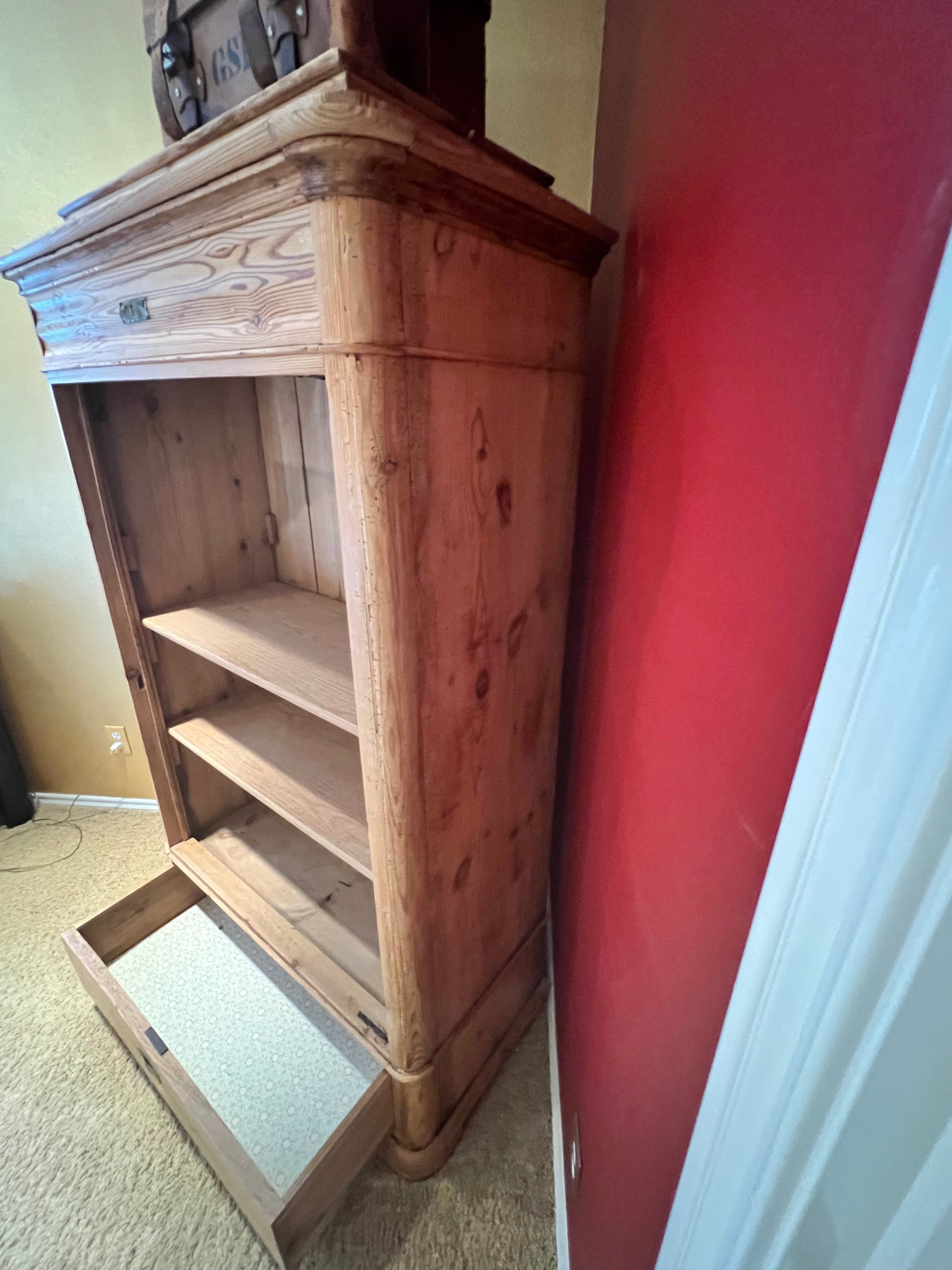Narrow Antique Pine Cupboard/Armoire PD138-41 - Thumbnail 10