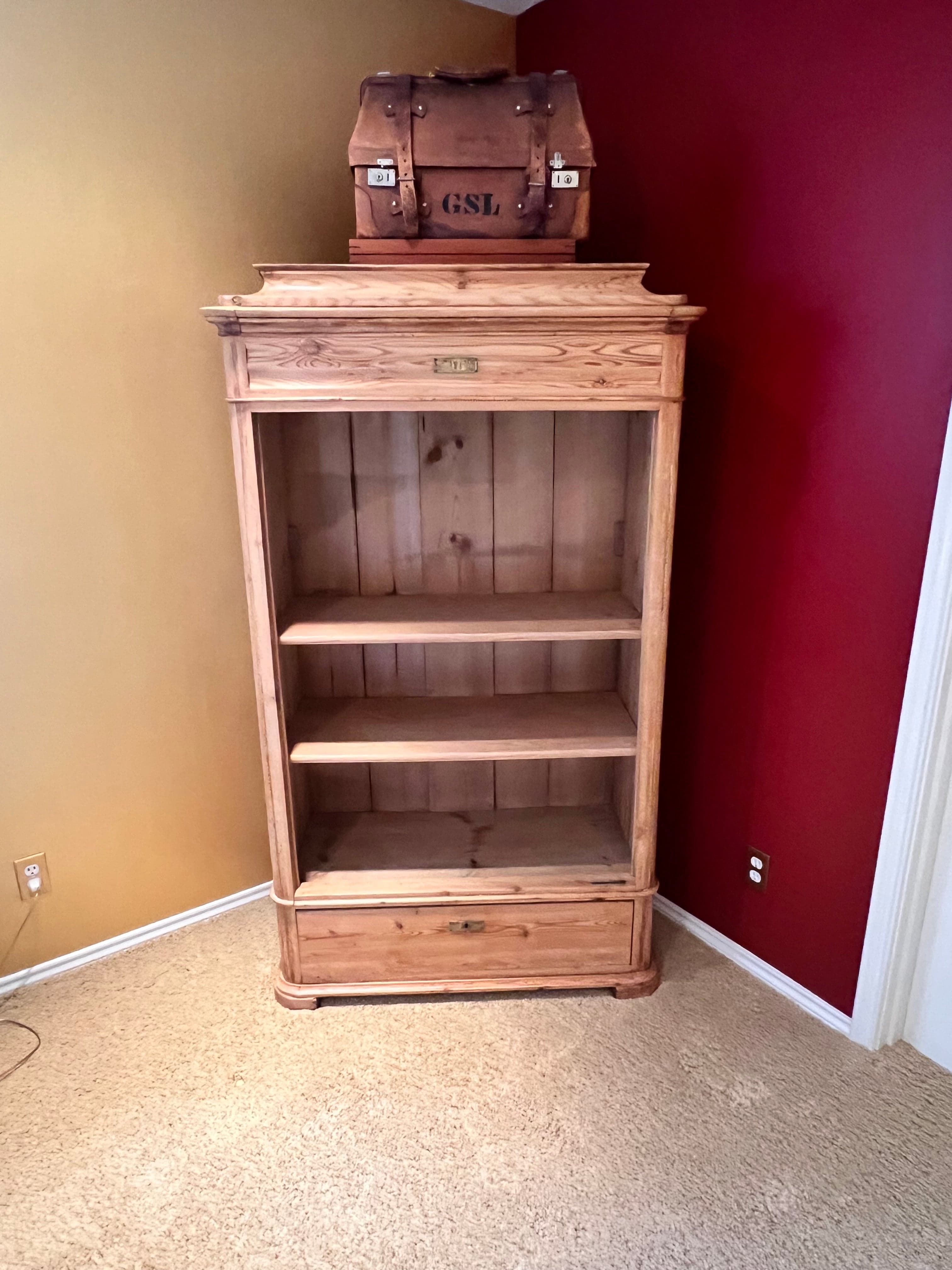 Narrow Antique Pine Cupboard/Armoire PD138-41 - Thumbnail 4