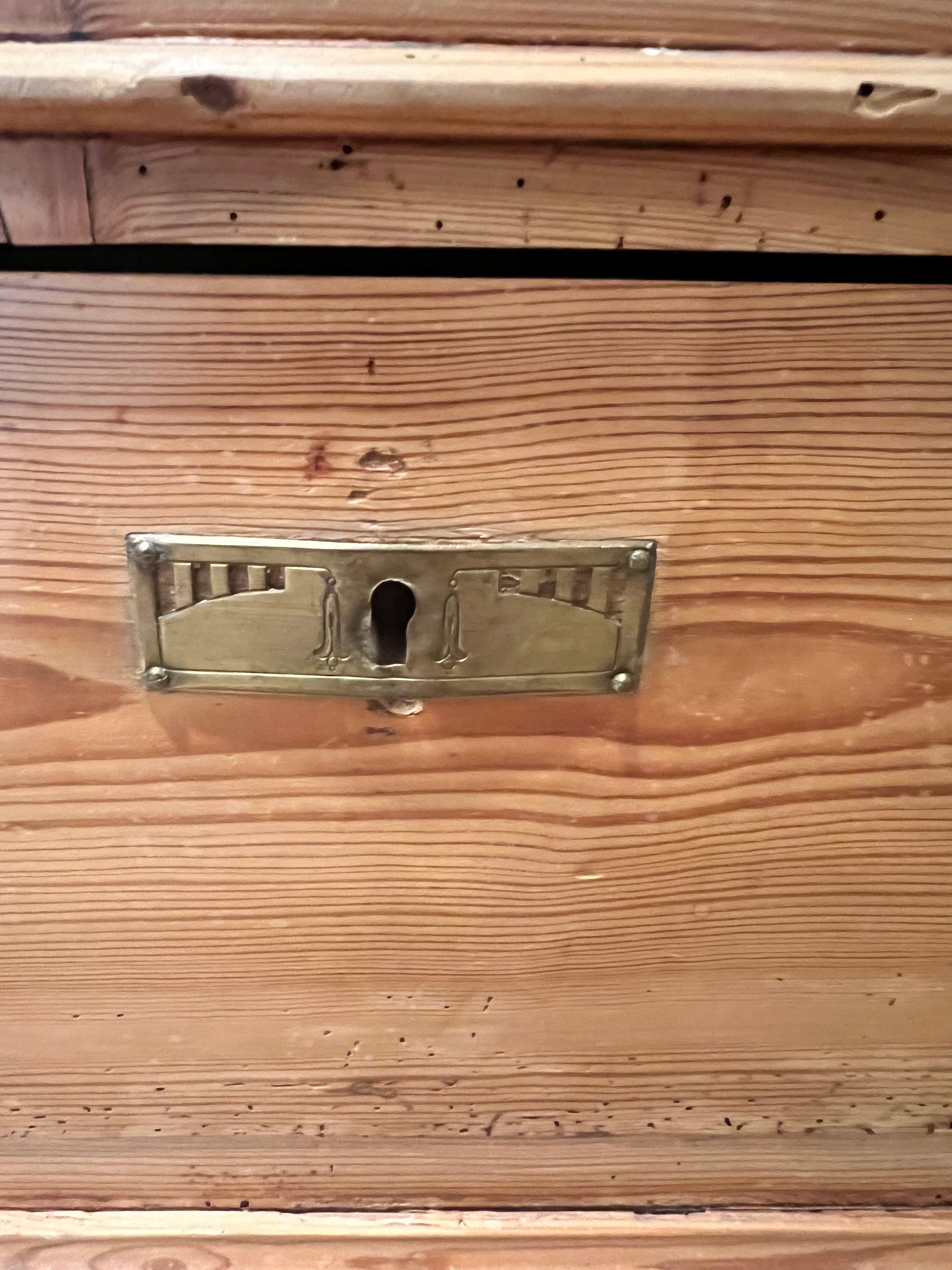 Narrow Antique Pine Cupboard/Armoire PD138-41 - Thumbnail 6