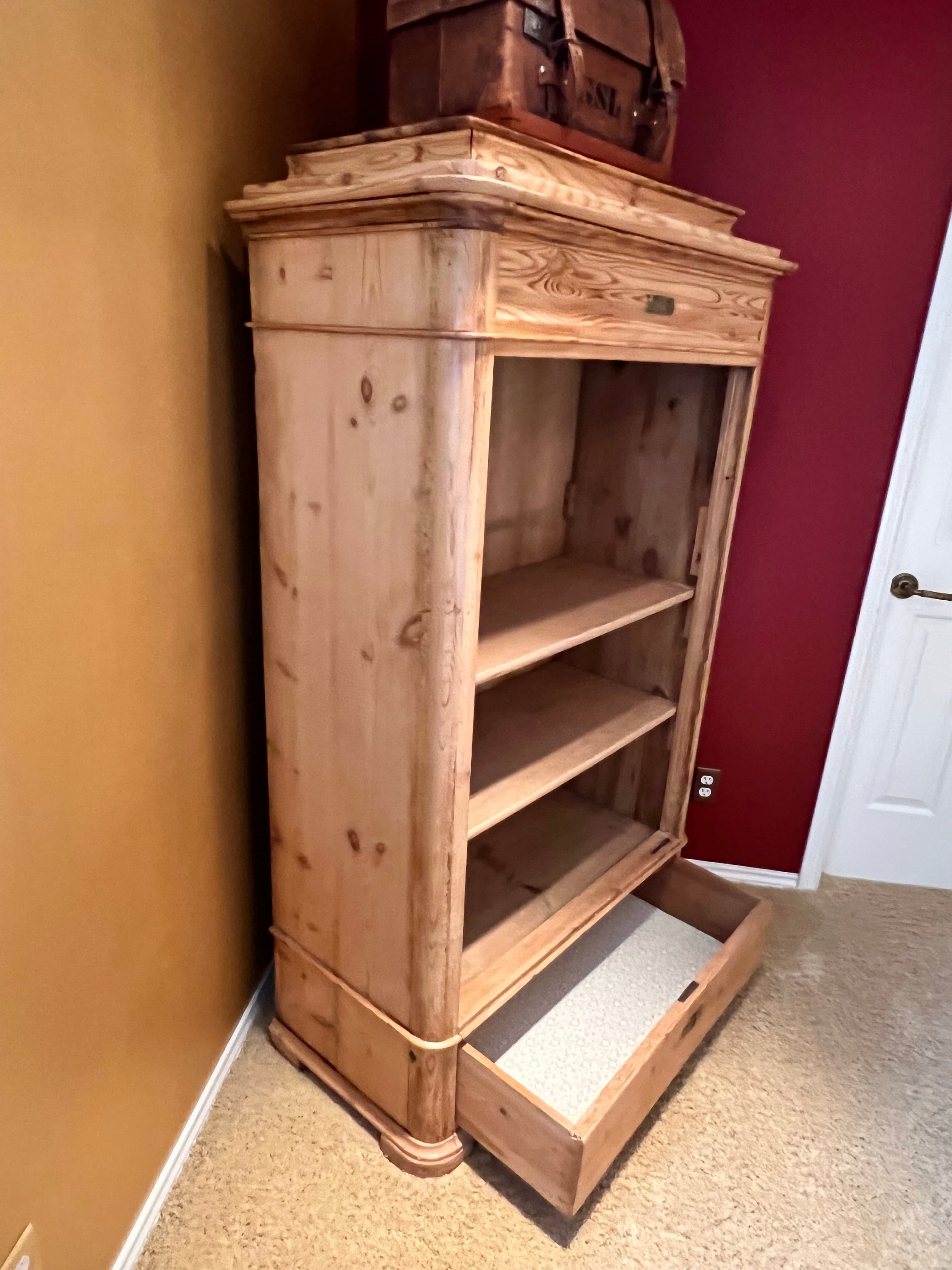 Narrow Antique Pine Cupboard/Armoire PD138-41 - Thumbnail 9