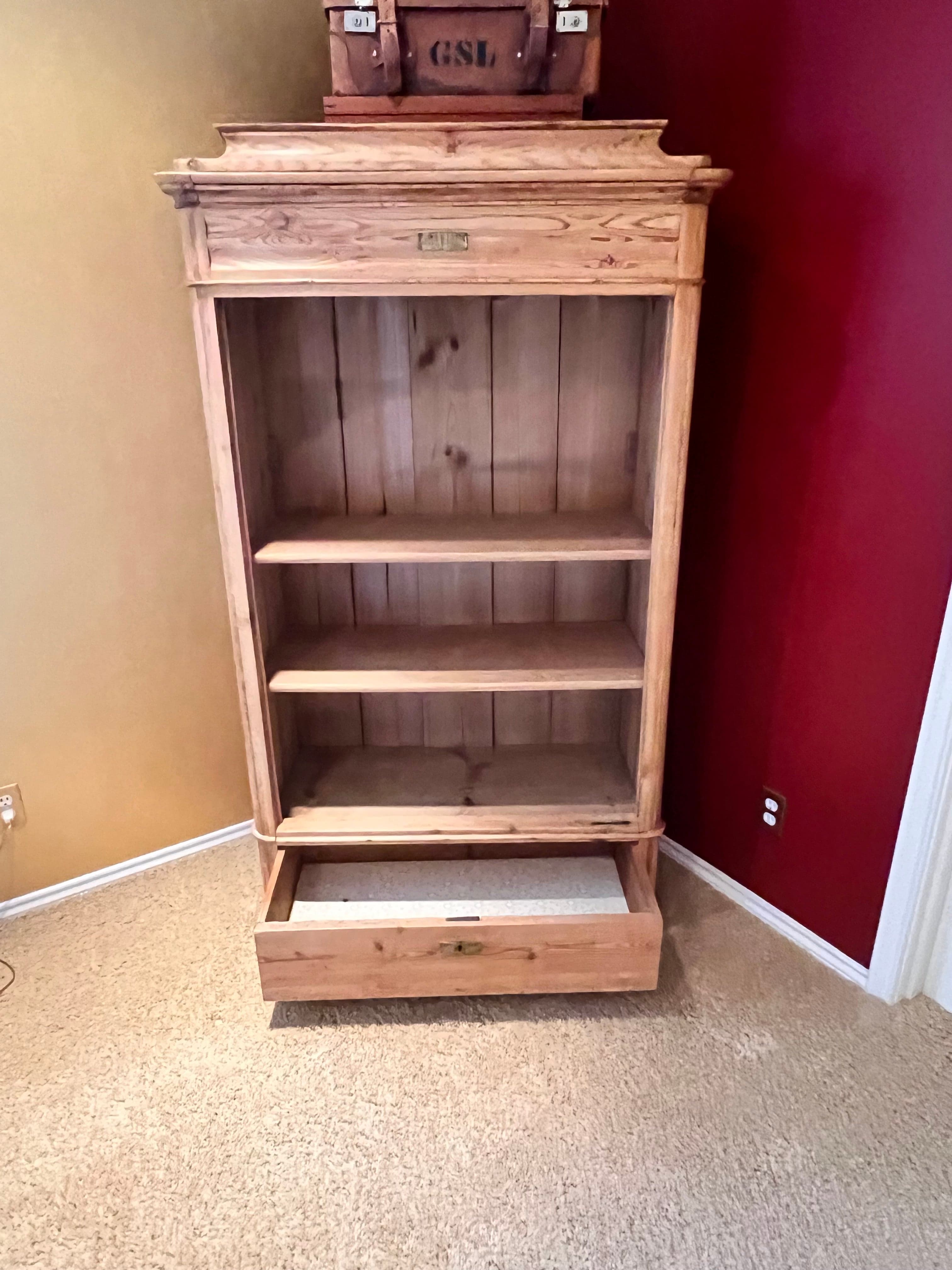 Narrow Antique Pine Cupboard/Armoire PD138-41 - Thumbnail 8