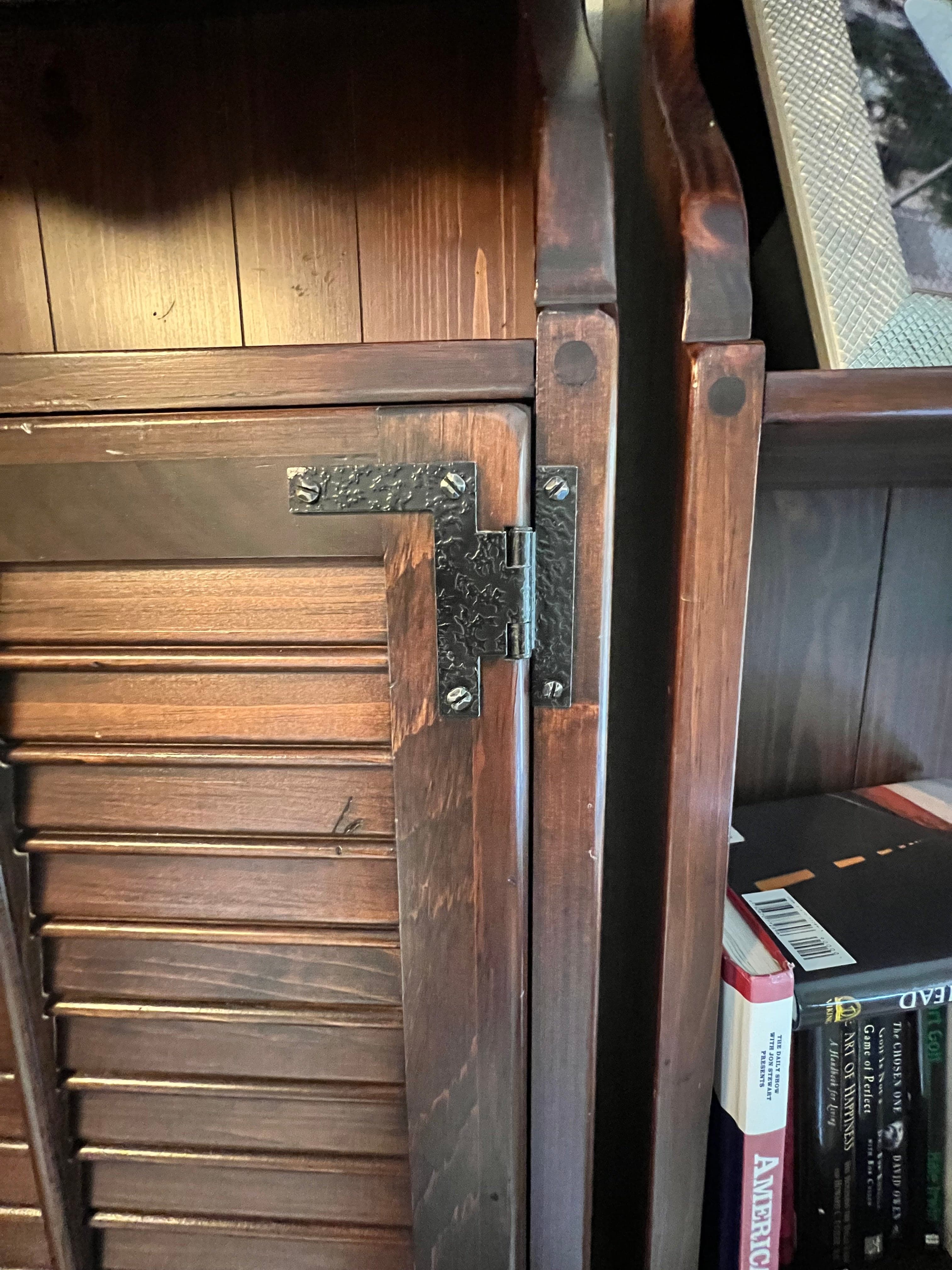 1970s Vintage Ethan Allen Old Tavern Shutter Door Cabinets PD138-23 - Thumbnail 9
