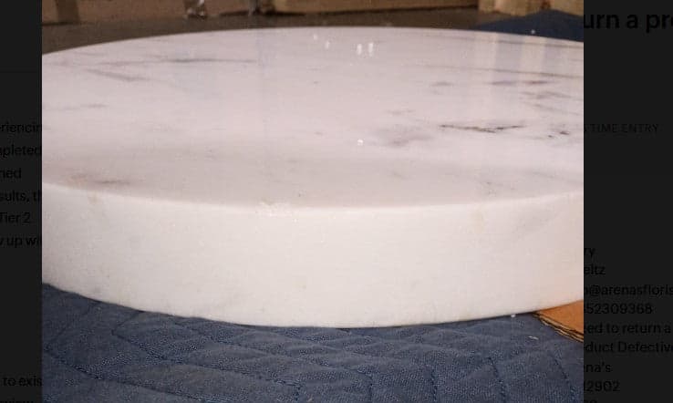 Designer Home Marble Top Kelsie End Table FFE-1400 - Thumbnail 4