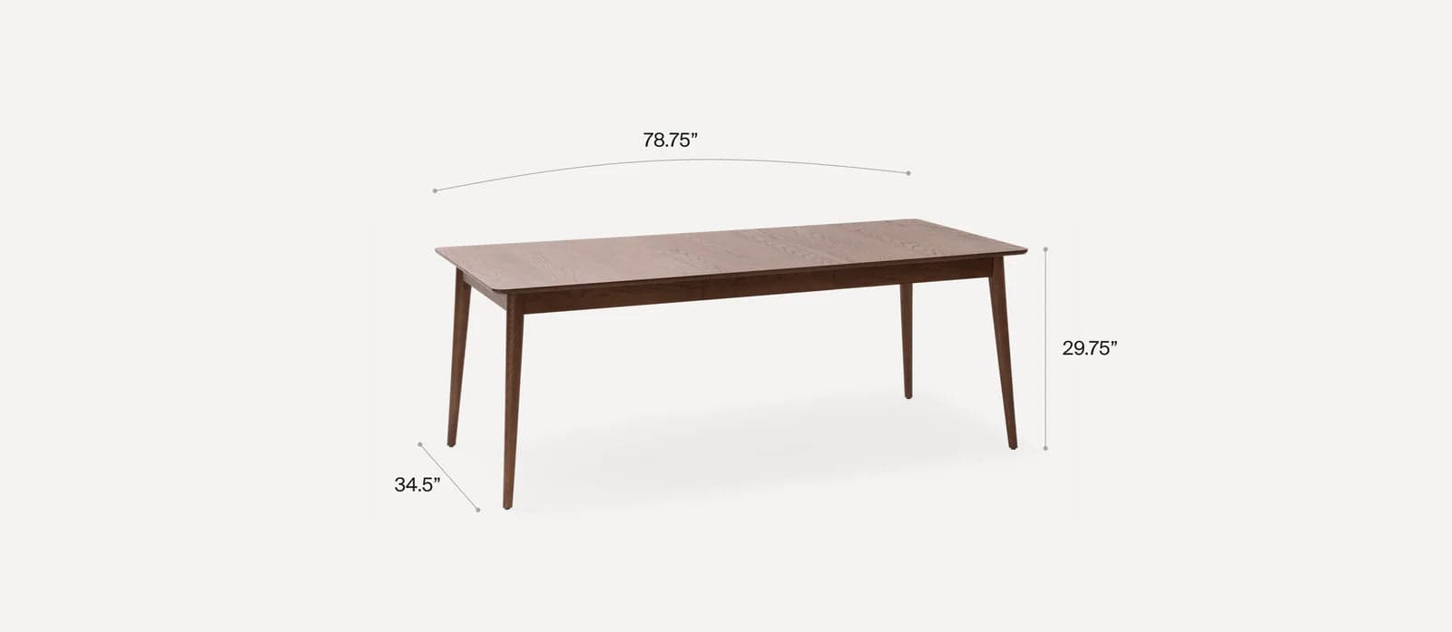 Burrow Serif Extendable Dining Table (59" to 79") Walnut Finish FFE-1410 - Thumbnail 3