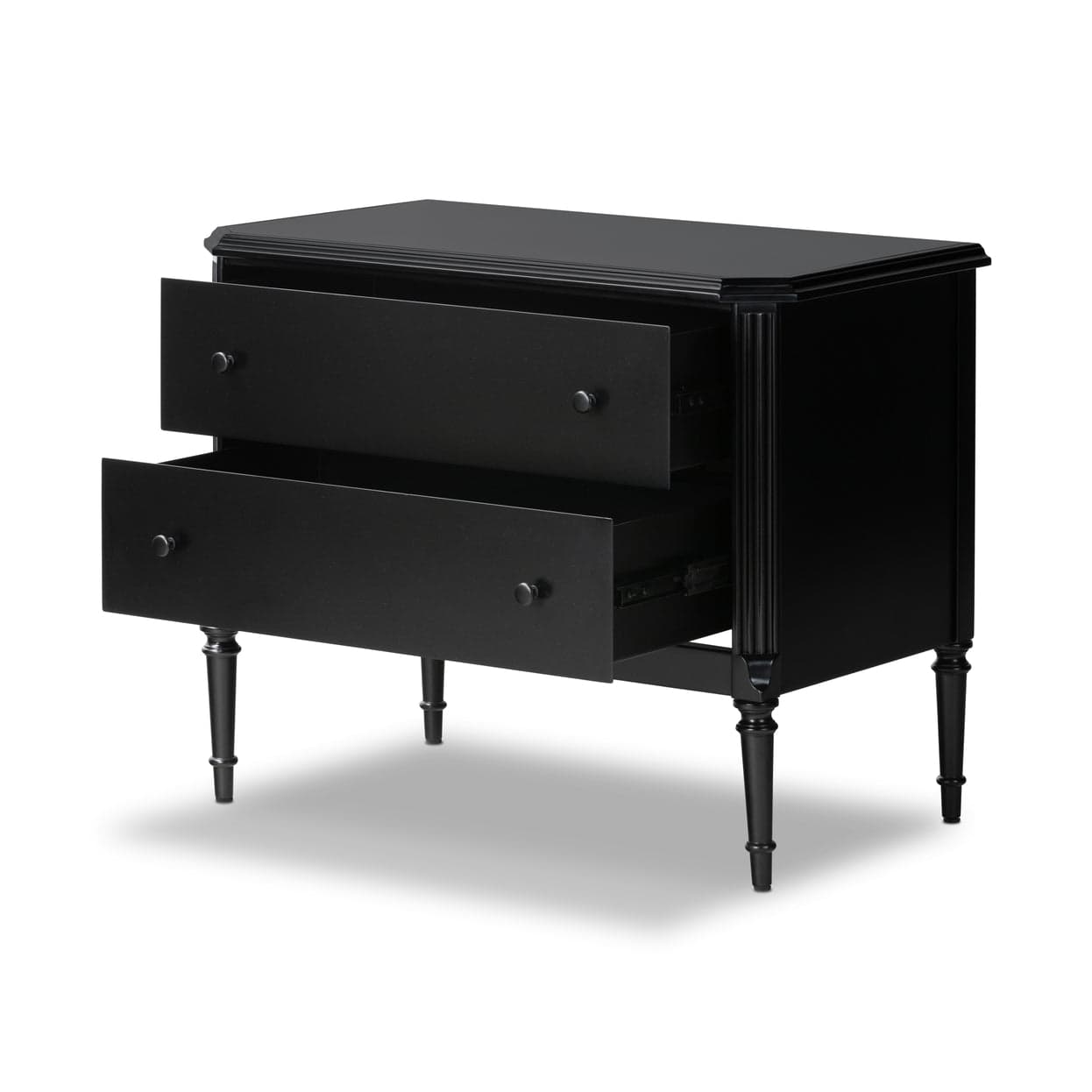 Four Hands 2 Drawer Black Lendon Nightstand FFE-1444 - Thumbnail 2
