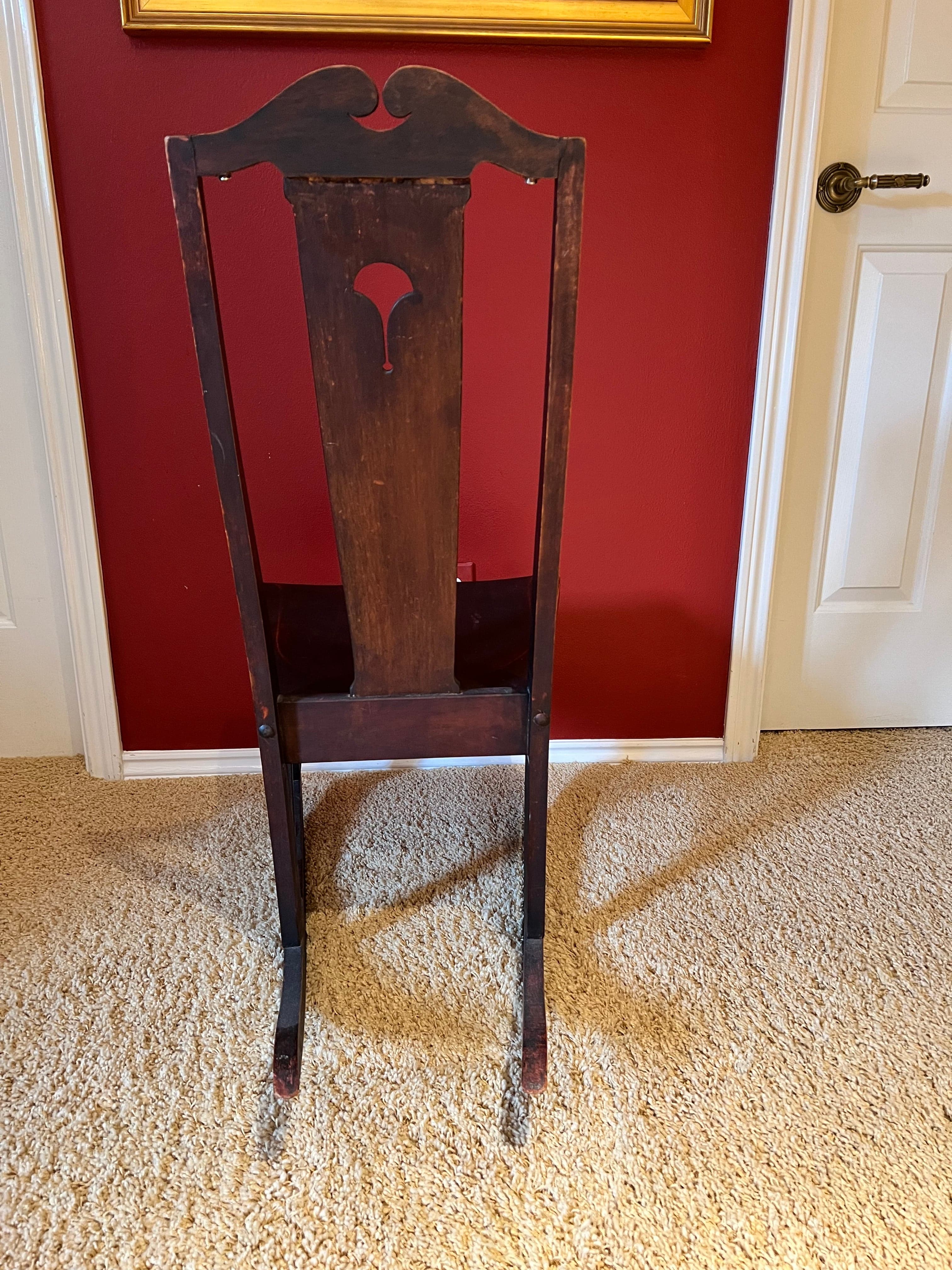 JS Ford & Johnson Co Antique Armless Wood Rocking Chair PD138-43 - Thumbnail 4