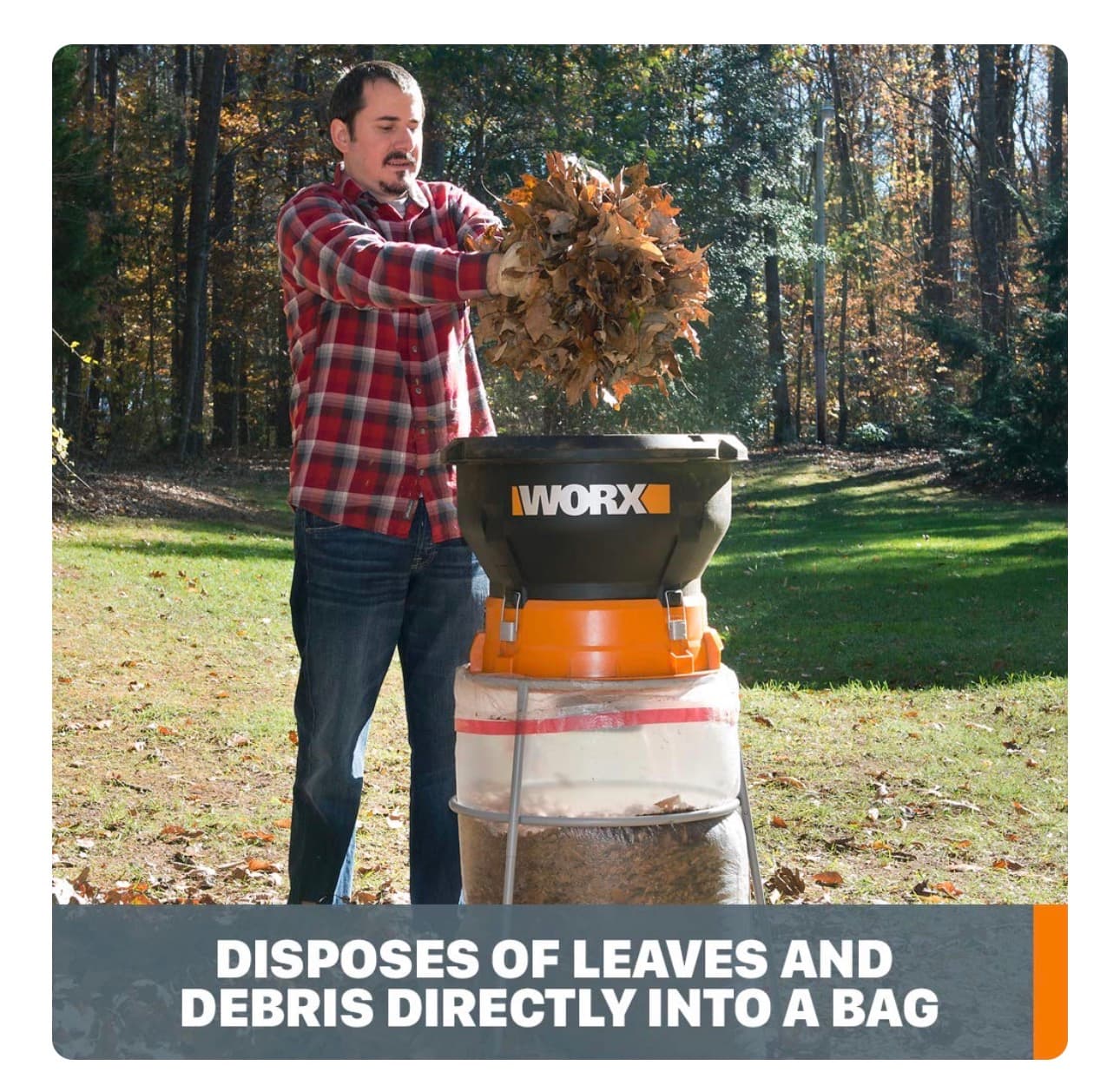 13 Amp Electric Leaf Mulcher, Leaf Shredder with High-Compression Mulching, Powerful & Compact Yard Waste Shredder, Corded, WG430 Electric Yard Tool - Thumbnail 3