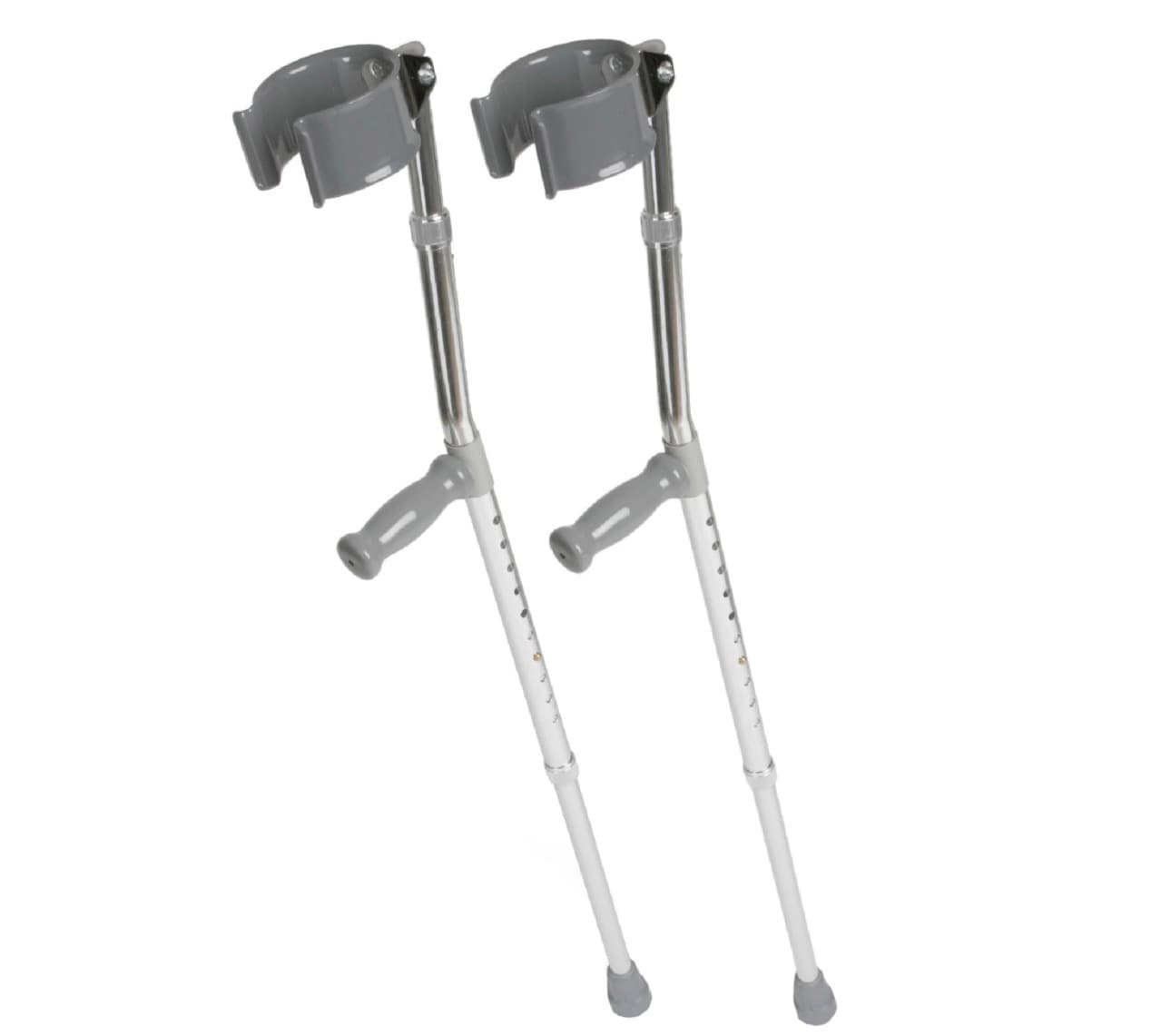 Medline Aluminum Forearm Crutches, Adult, Cuff Size 4", Pack of 2 Grey