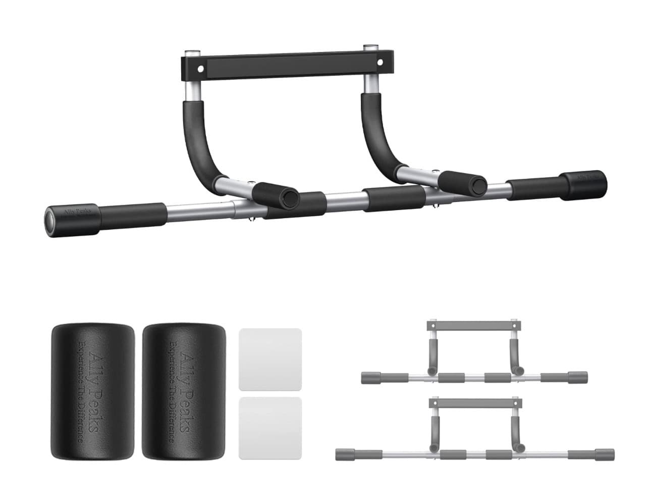 Ally Peaks Pull Up Bar for Doorway,Multiple Levels Width Adjustable Pull Up Bar Accurately Match Wide and Narrow doorframe,Indoor Chin-Up Bar Workout Bar,USA Original Patent