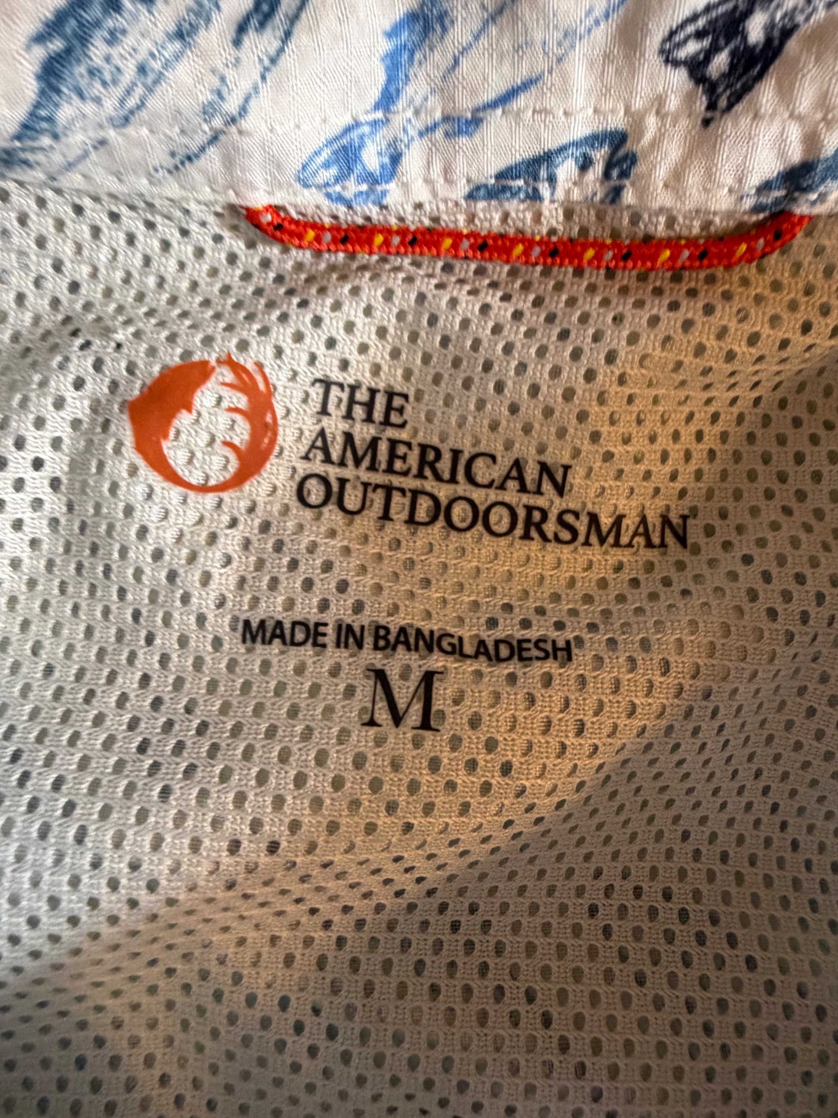 The American Outdoorsman Fish Print Vented Fishing Outdoor Coastal Shirt Mens M - Thumbnail 3