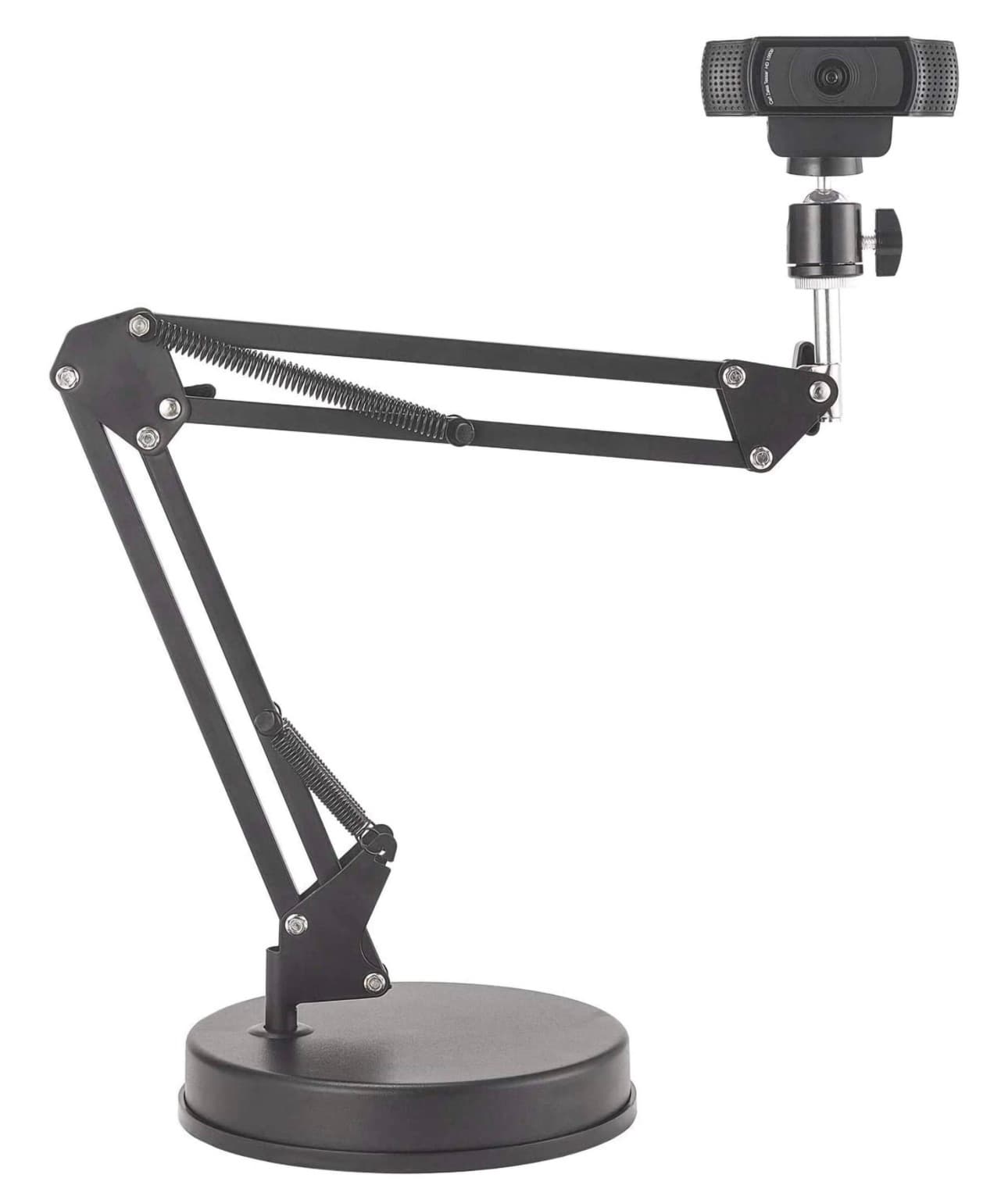 Webcam Stand, Camera Mount 22 Inch Suspension Boom Scissor Arm Stand, for Webcam C925e C922x C922 C930e C930 C920 C615, Hero 8/7/6/5, Ultra/Pro/Pro 2/Pro 3/Brio 4K, DSLR Camera