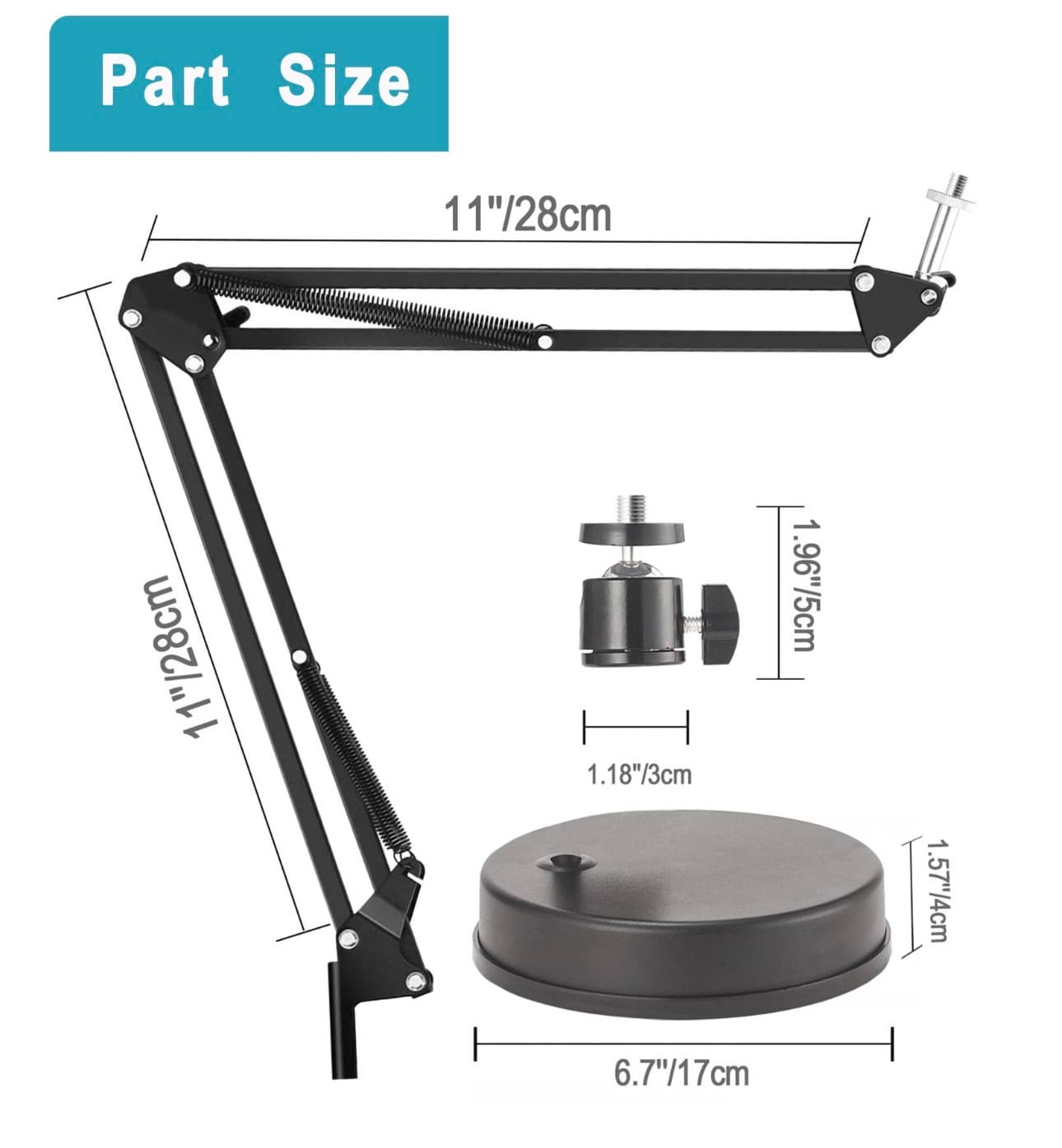 Webcam Stand, Camera Mount 22 Inch Suspension Boom Scissor Arm Stand, for Webcam C925e C922x C922 C930e C930 C920 C615, Hero 8/7/6/5, Ultra/Pro/Pro 2/Pro 3/Brio 4K, DSLR Camera - Thumbnail 5