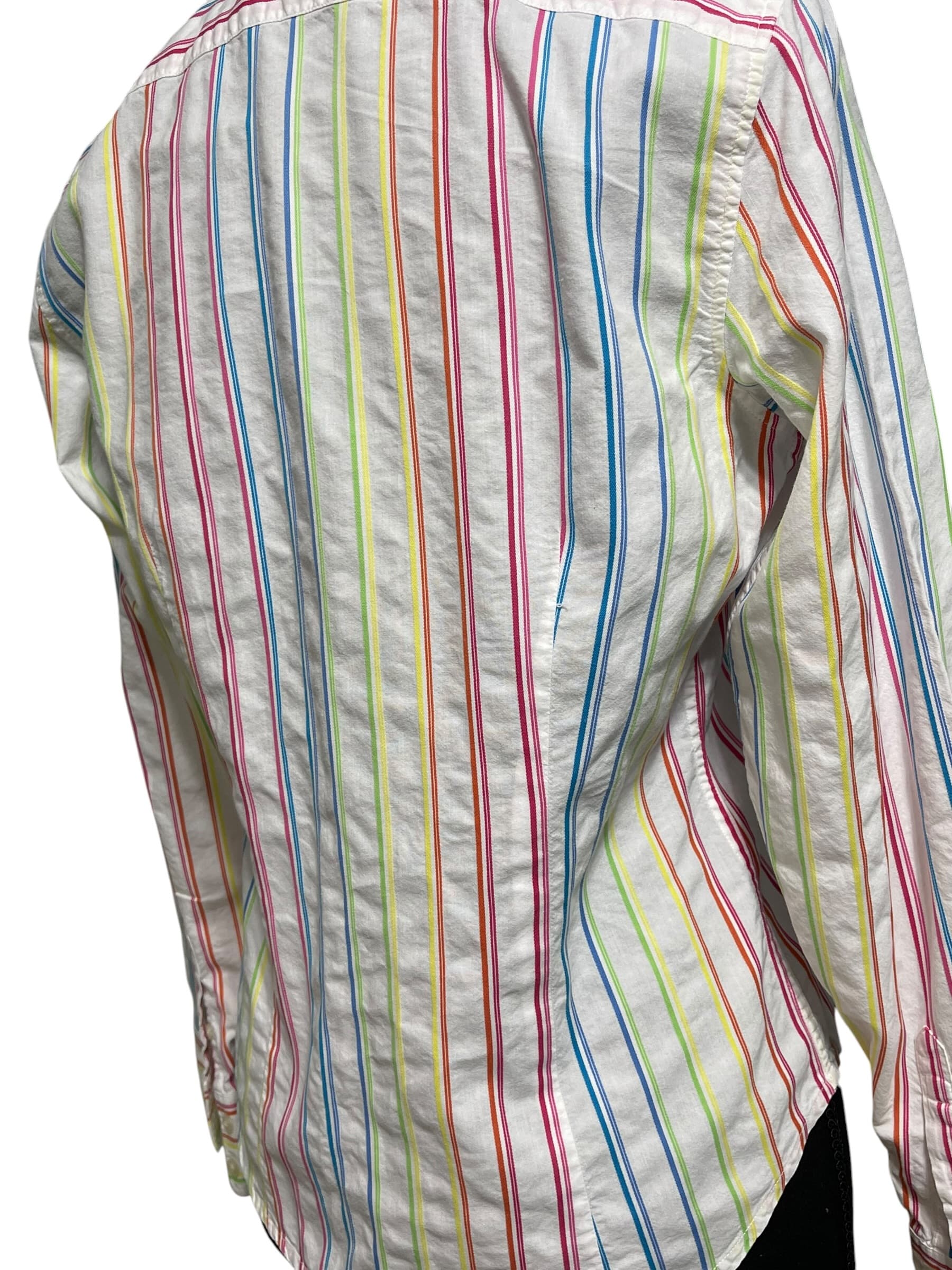 Lauren Ralph Lauren Vintage Women’s Rainbow Striped L/S Button Front Top/Shirt/Blouse - Thumbnail 5
