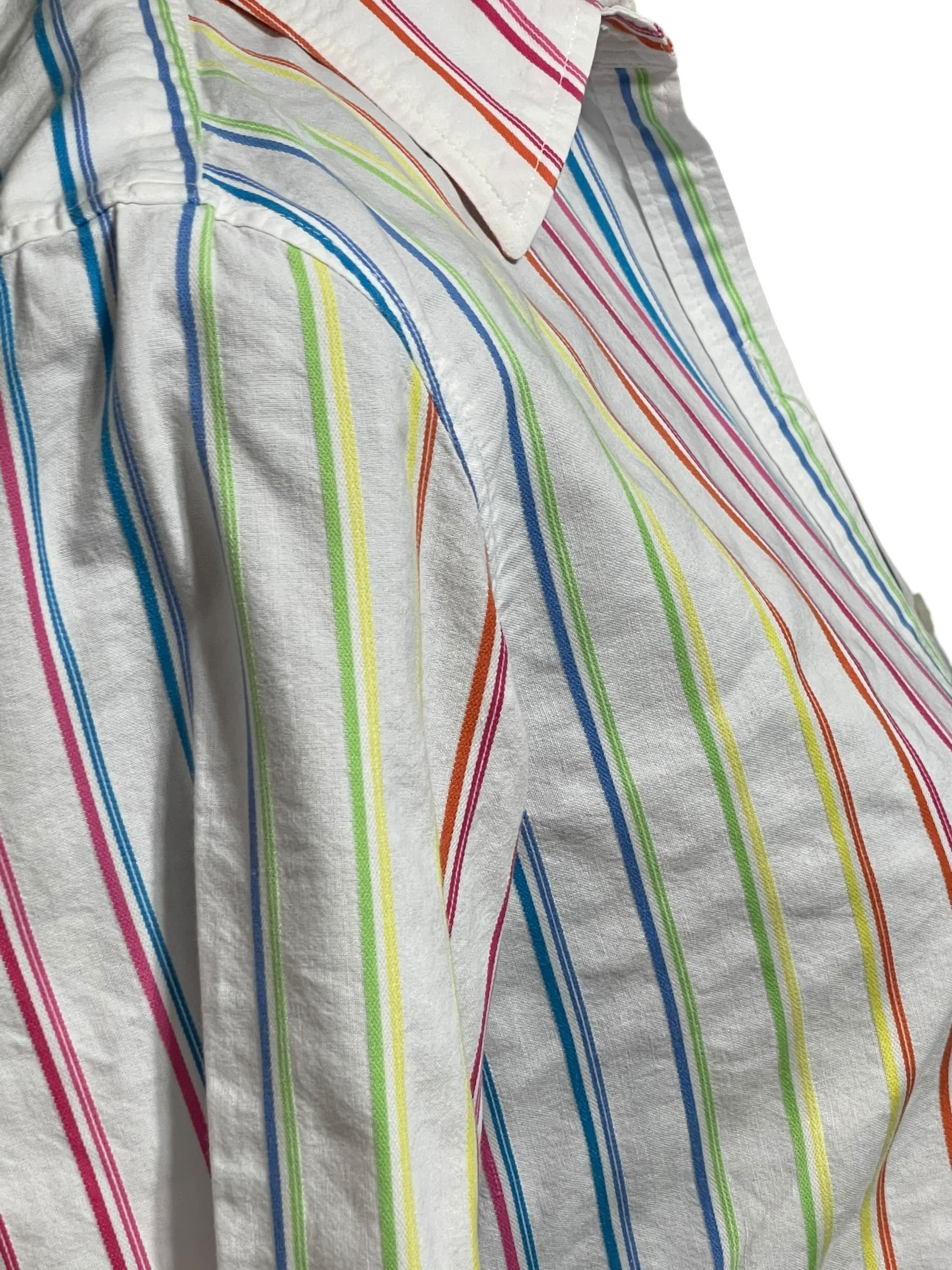 Lauren Ralph Lauren Vintage Women’s Rainbow Striped L/S Button Front Top/Shirt/Blouse - Thumbnail 6