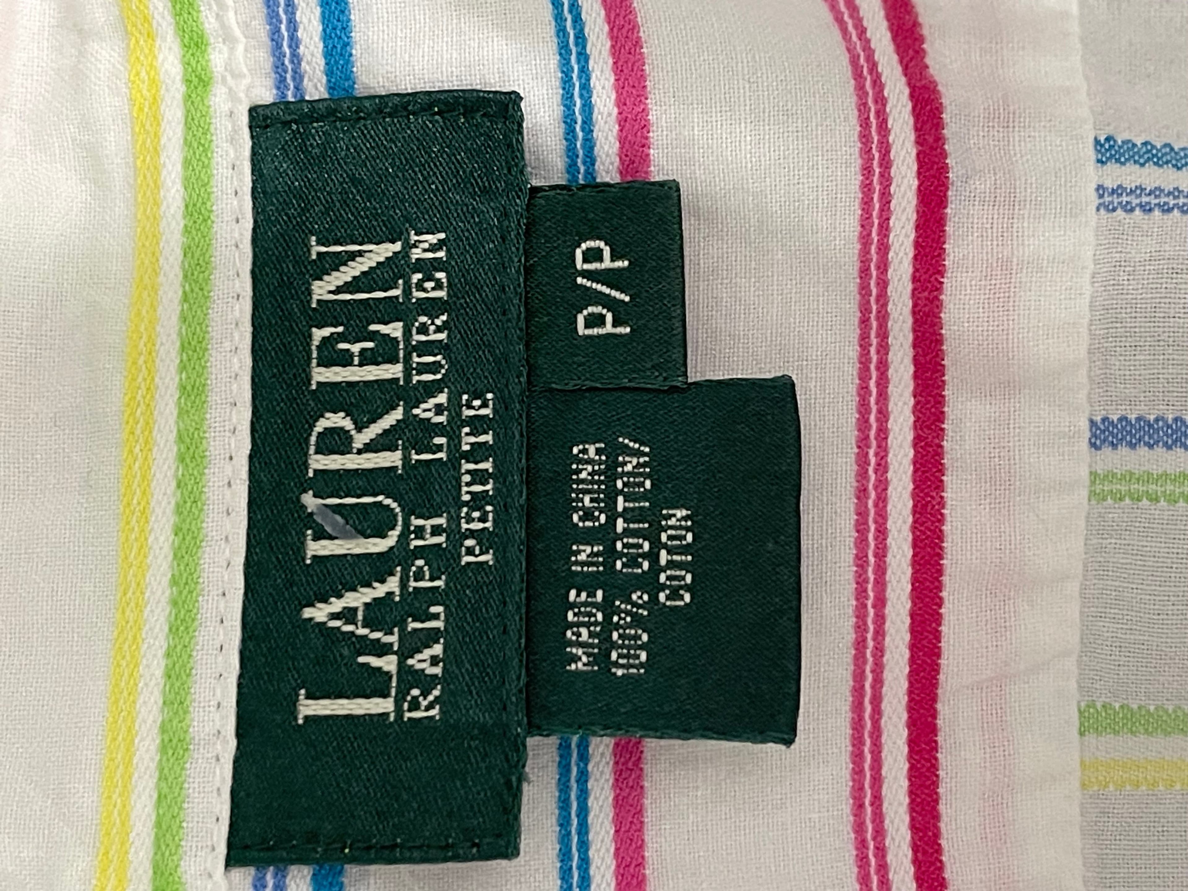 Lauren Ralph Lauren Vintage Women’s Rainbow Striped L/S Button Front Top/Shirt/Blouse - Thumbnail 9
