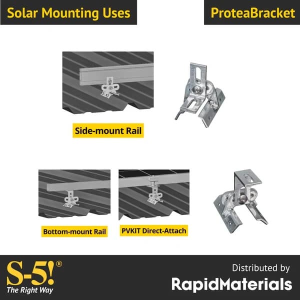 ProteaBracket AL PBAL6BLF10 Solar Panel Mount Bracket (20 ct Box) - Thumbnail 3