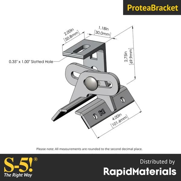 ProteaBracket AL PBAL6BLF10 Solar Panel Mount Bracket (20 ct Box) - Thumbnail 2