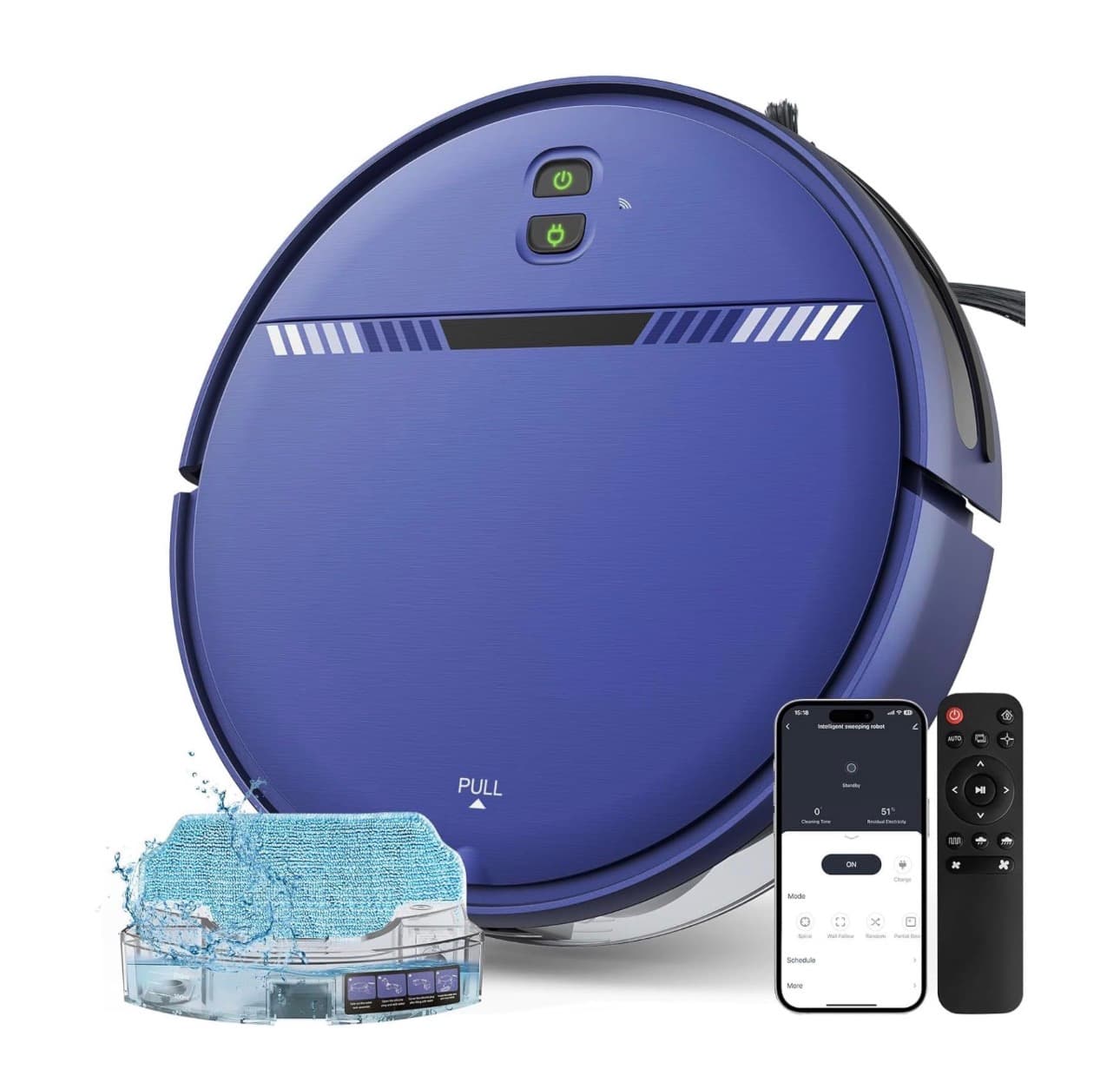 Blue Robot Vacuum Cleaner BR151 with Remote App Control