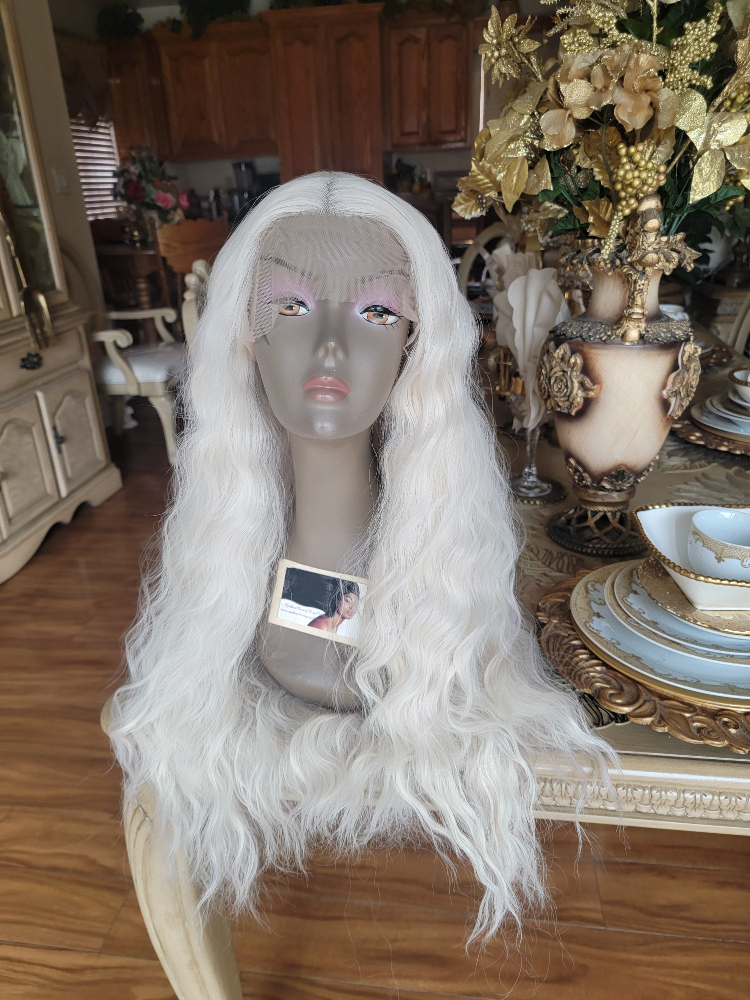 White Blonde Lace Front Wig - Thumbnail 7