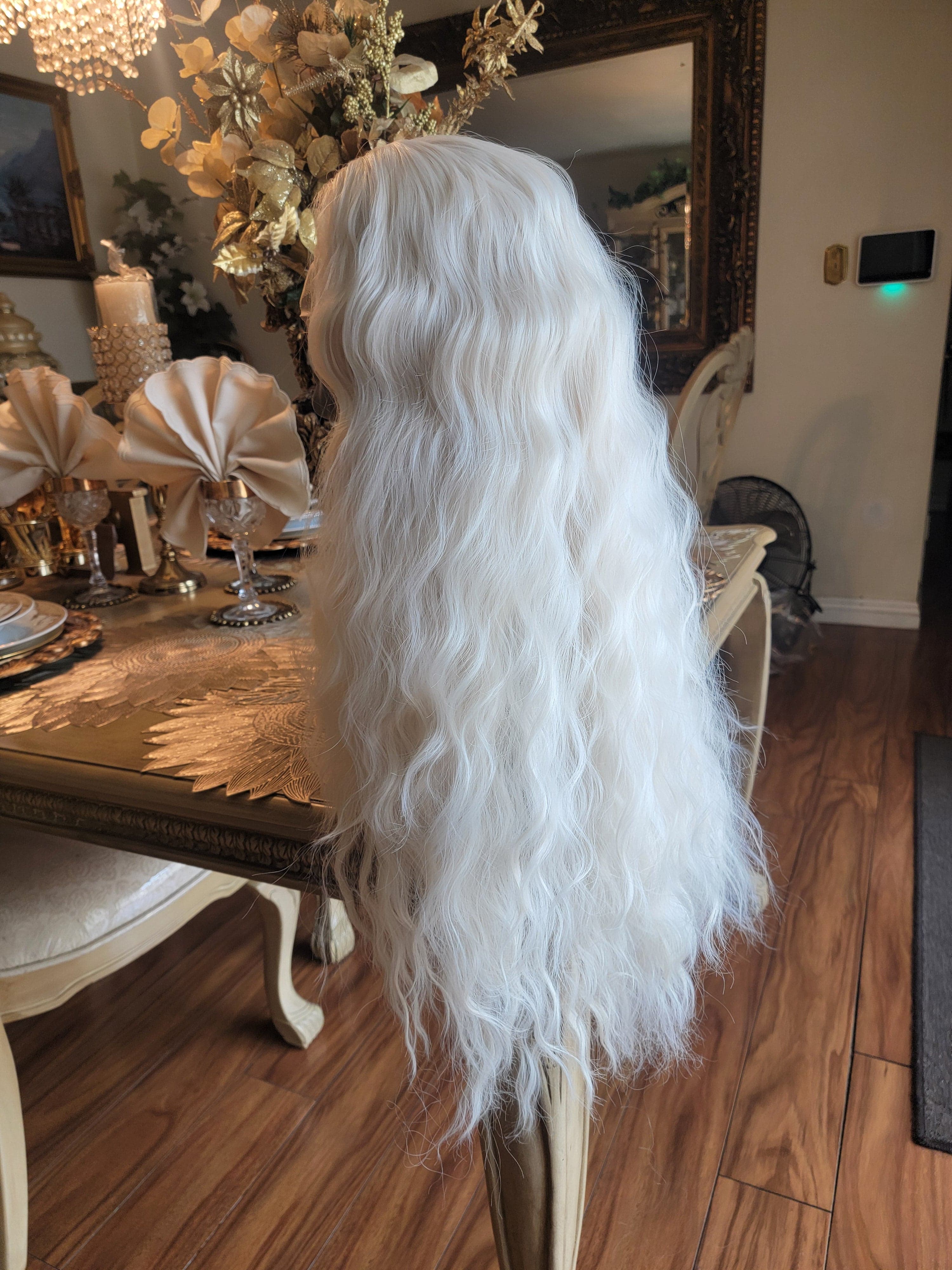 White Blonde Lace Front Wig - Thumbnail 14