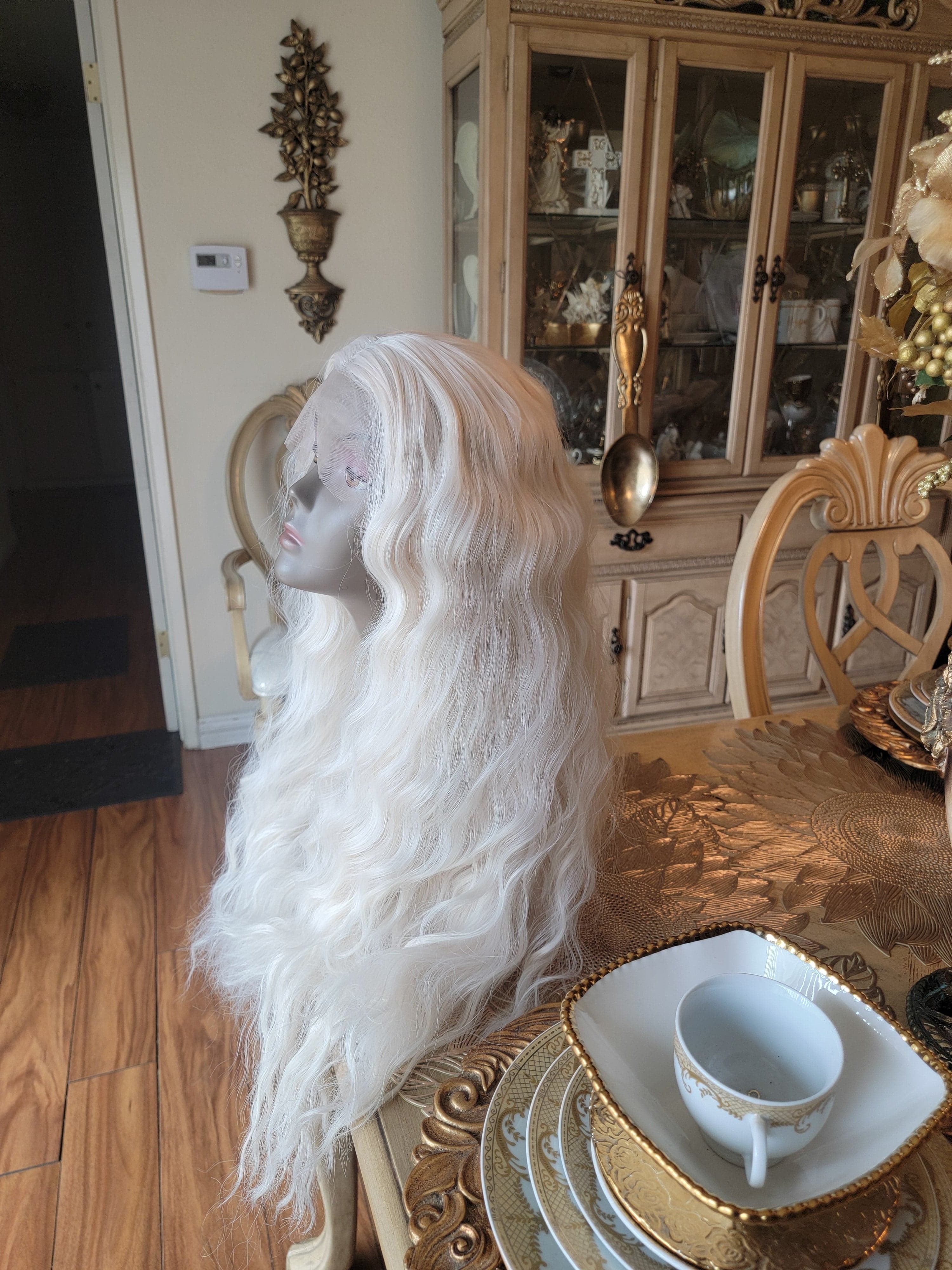 White Blonde Lace Front Wig - Thumbnail 3