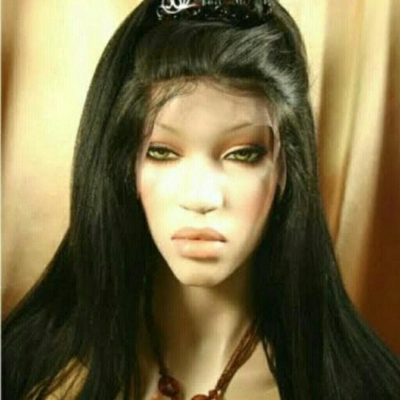 Yauni Beautiful Human Hair Blend Yaki Full Lace Front Wig 20-24inch - Thumbnail 2