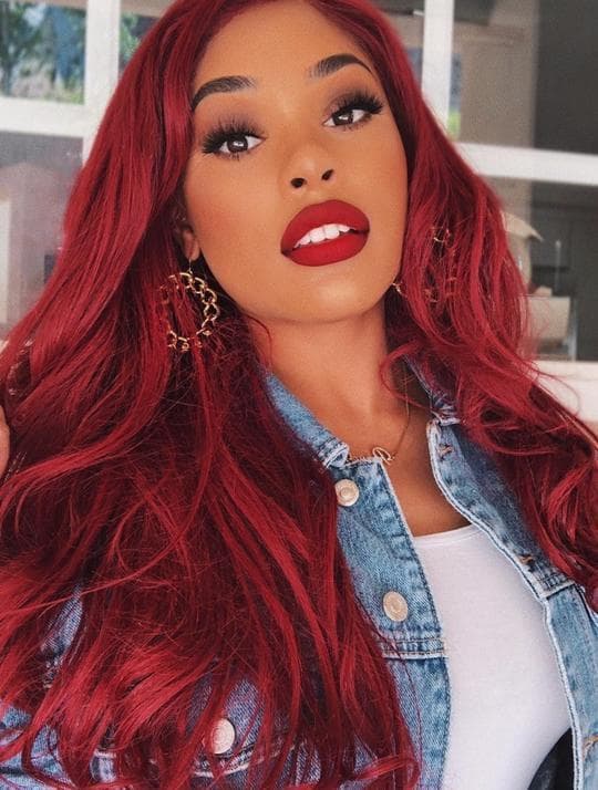 Stunna Red Virgin Human Hair Lace Front Wig - Thumbnail 4