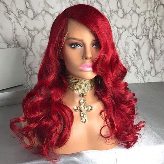 Stunna Red Virgin Human Hair Lace Front Wig - Thumbnail 2