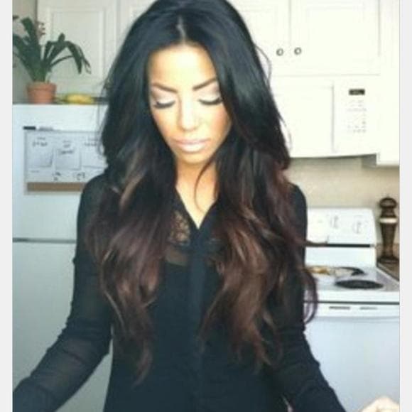 Black to Dark Auburn Beauty Full Head Clip in Extension
