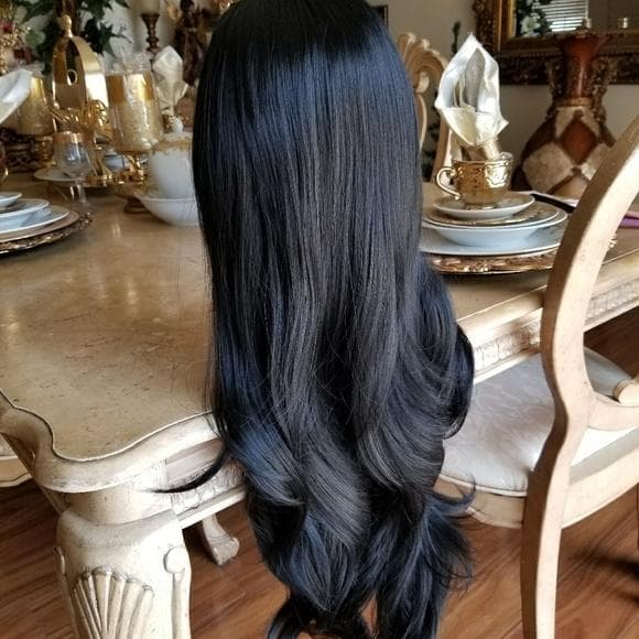 Black Layered Bodywave Beauty Lace Front Wig 24-28 inches!! - Thumbnail 7