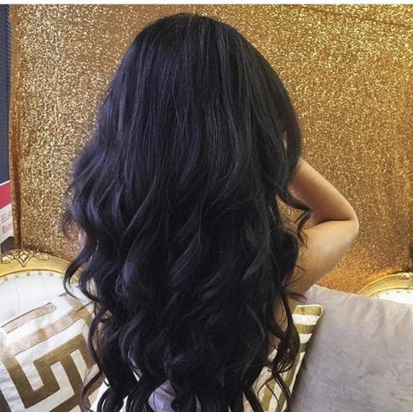 Black Full Head Clip in Extension