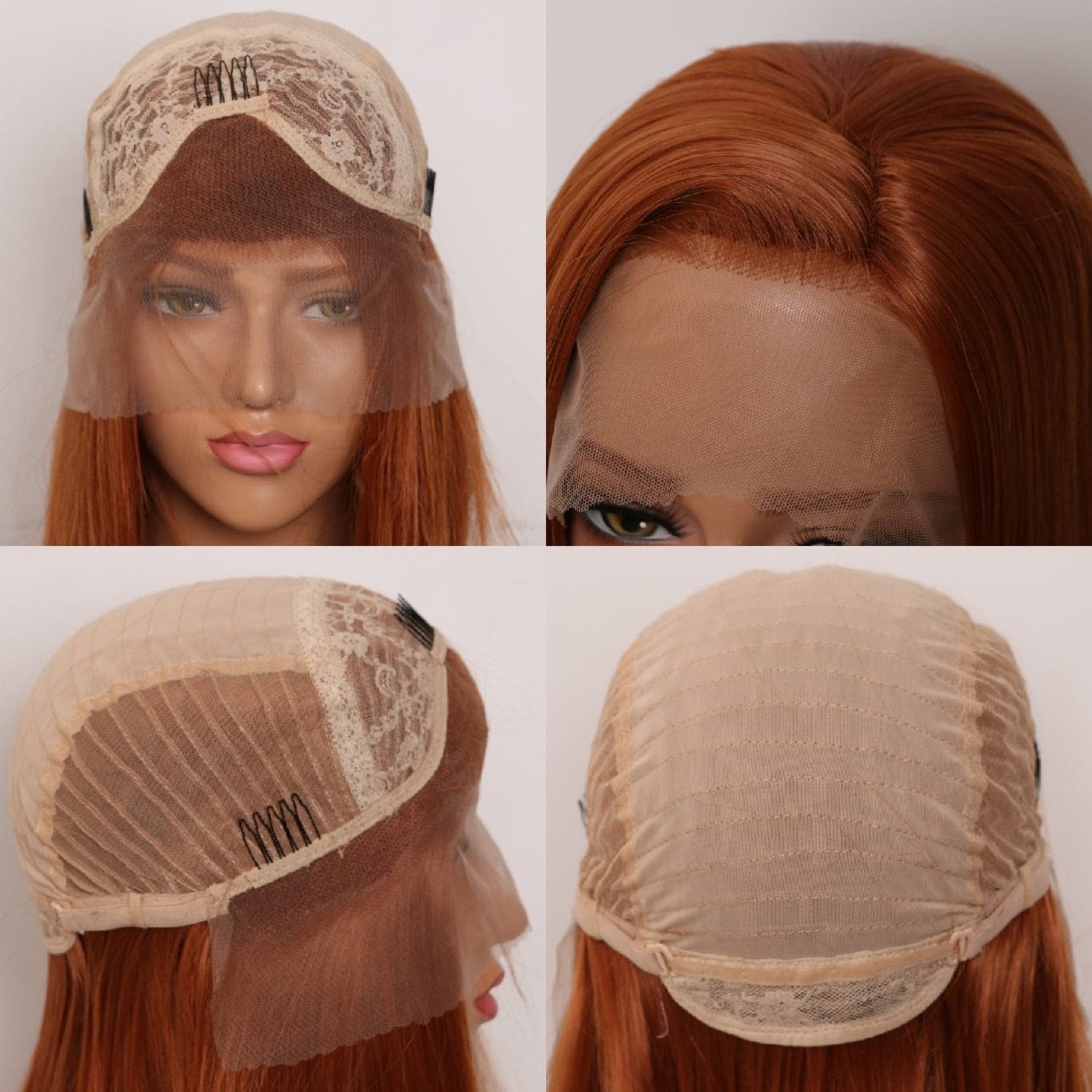 Auburn Bob Beauty Lace Front Wig - Thumbnail 4