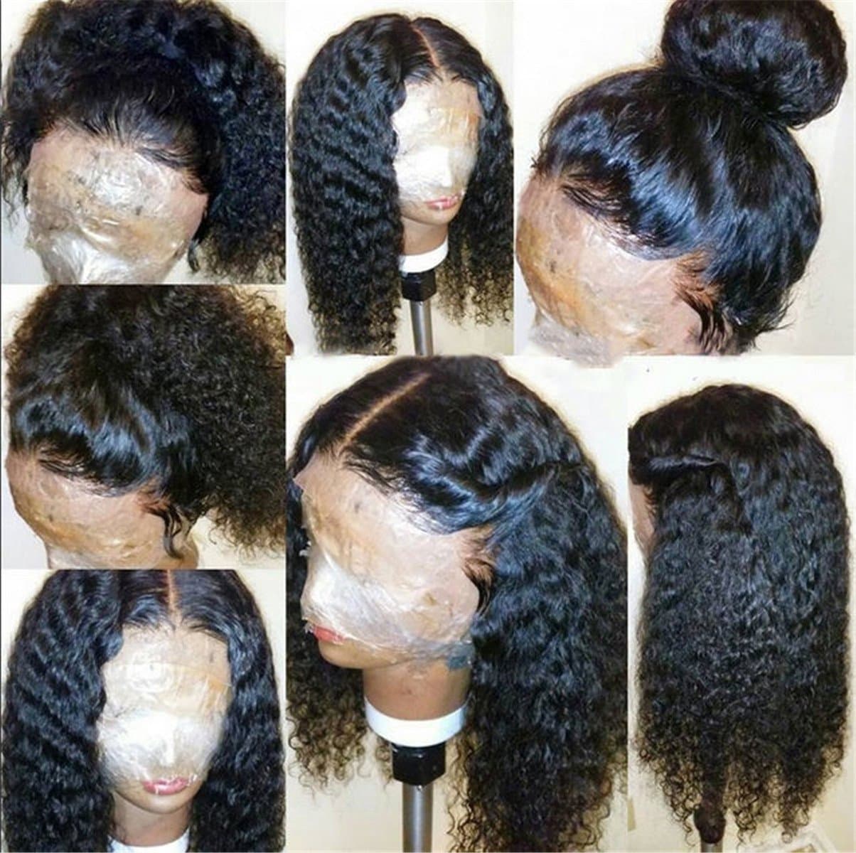 Curly Virgin Human Hair Lace Front Wig 10 inches