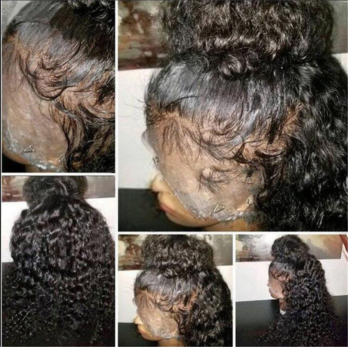 Curly Virgin Human Hair Lace Front Wig 10 inches - Thumbnail 3
