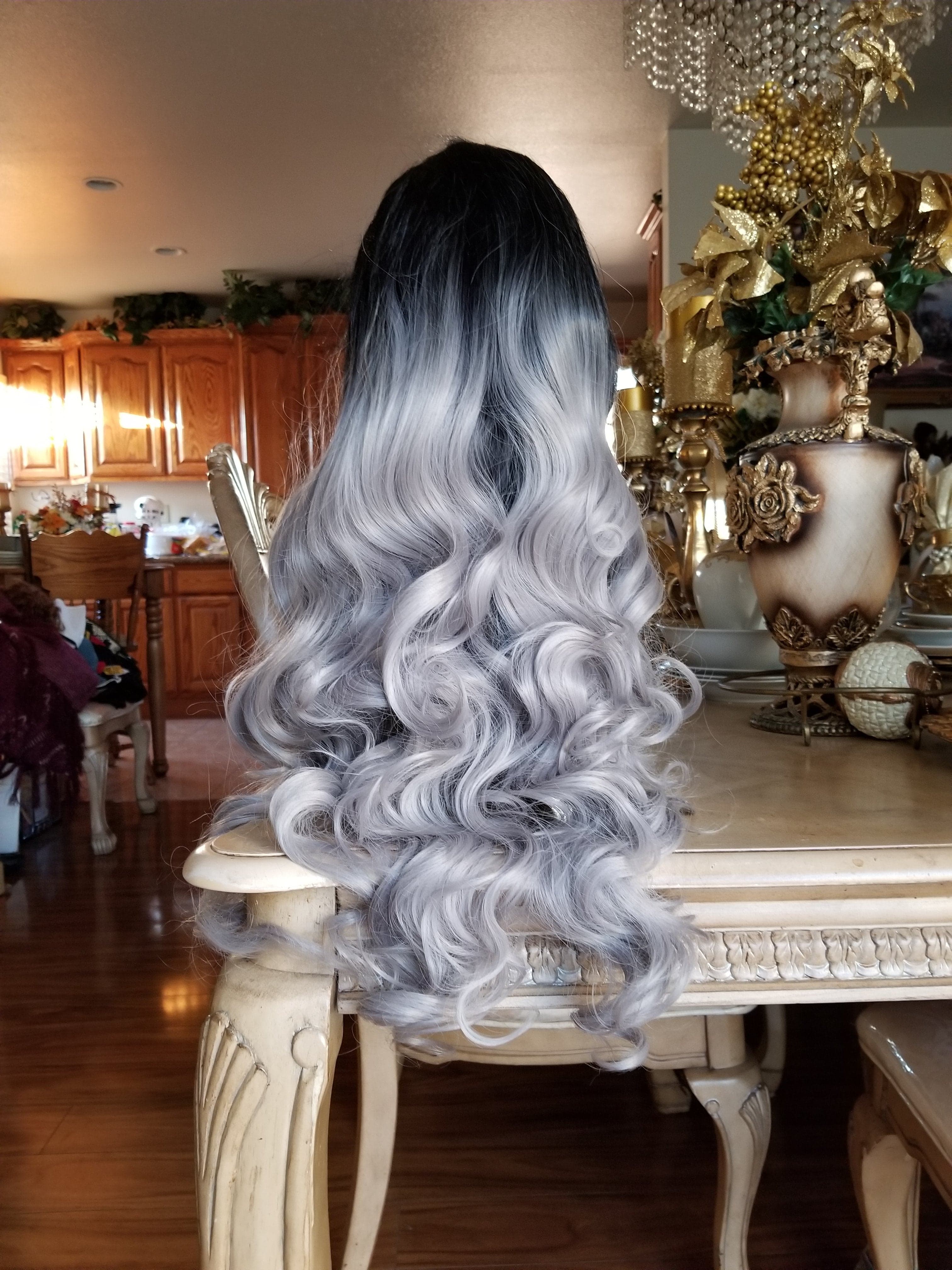 Black Gray OmbreBodywave Lace Front Wig 22-24 inches!!